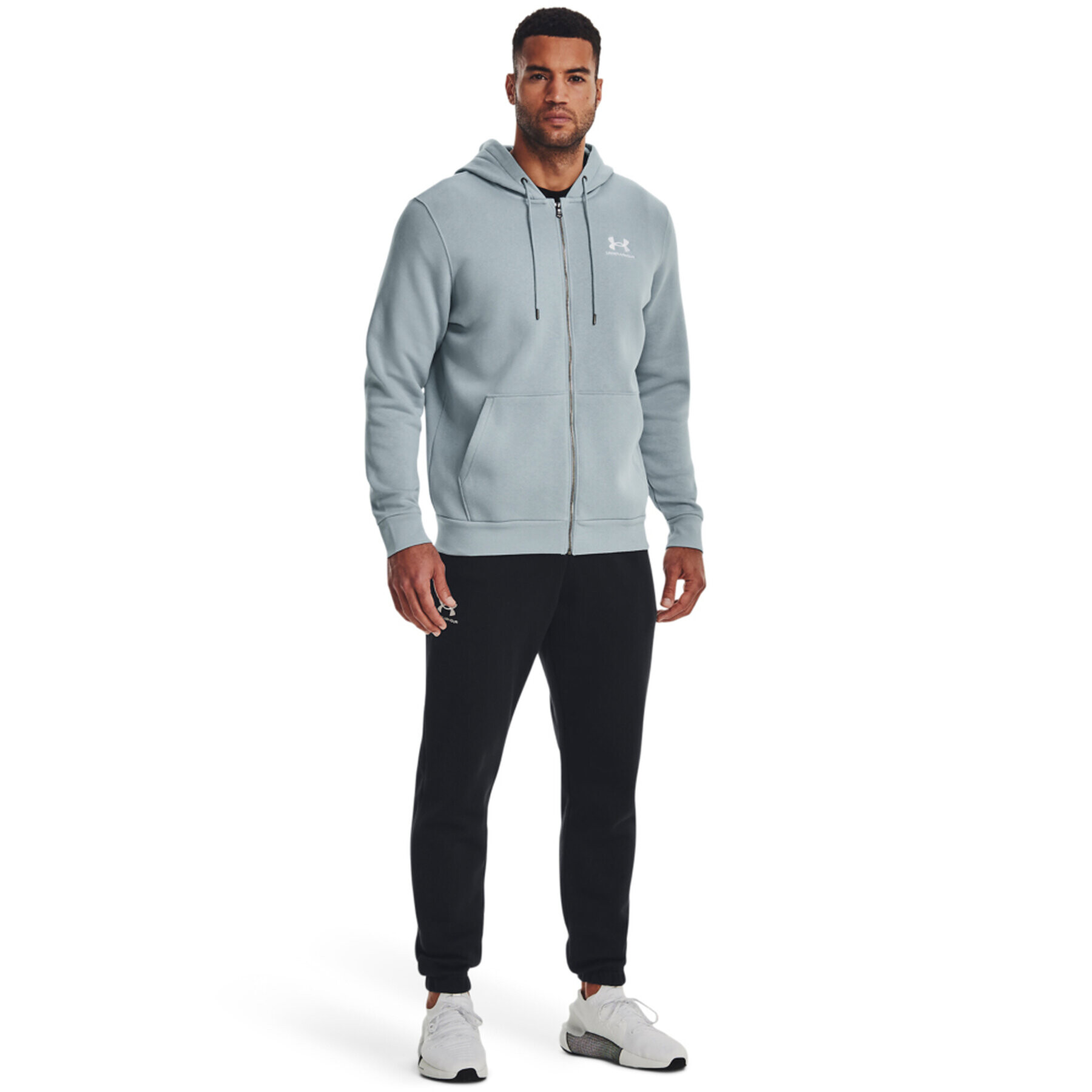 Under Armour Суитшърт UA Essential Fleece FZ Hood 1373881 Син Regular Fit - Pepit.bg