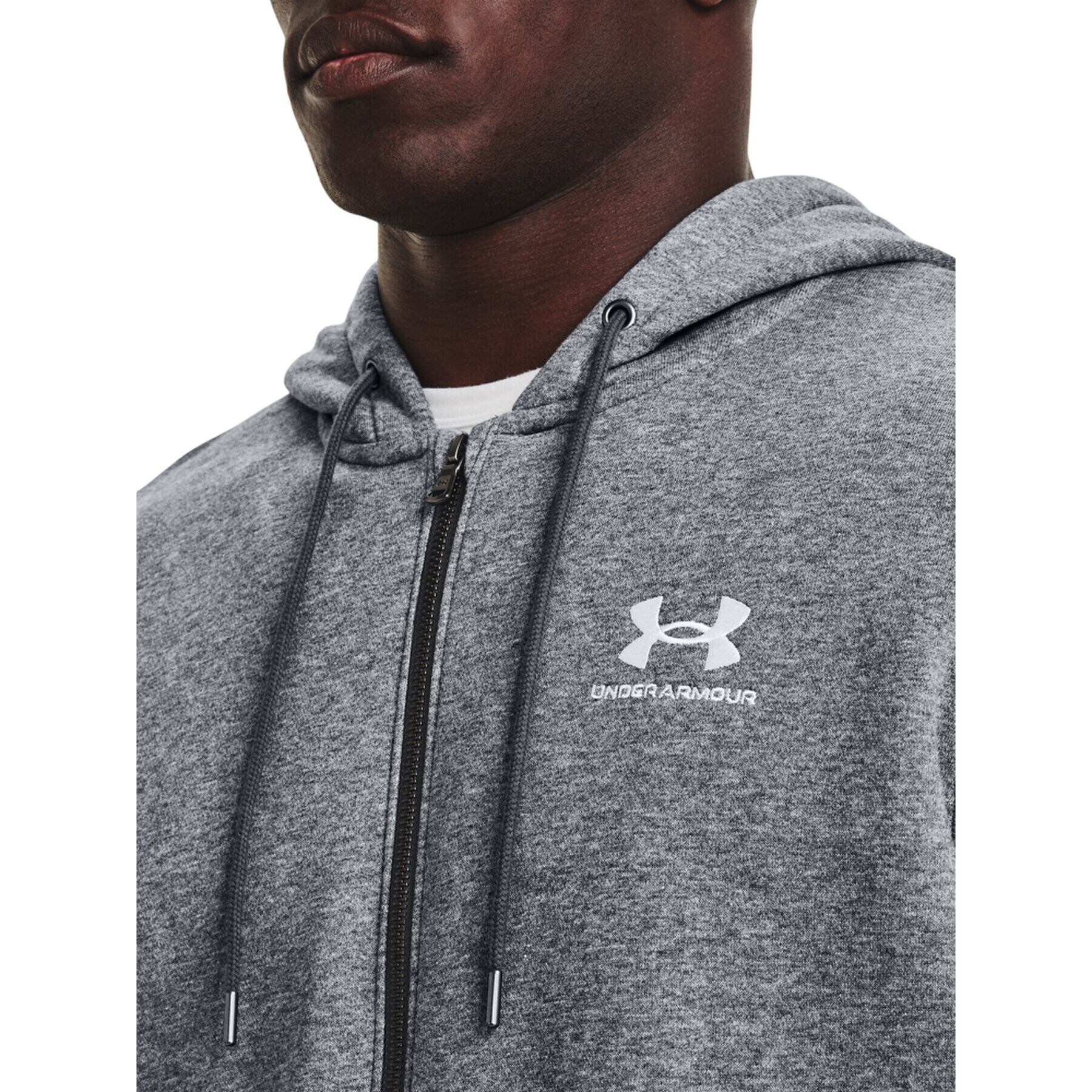 Under Armour Суитшърт UA Essential Fleece FZ Hood 1373881 Сив Regular Fit - Pepit.bg