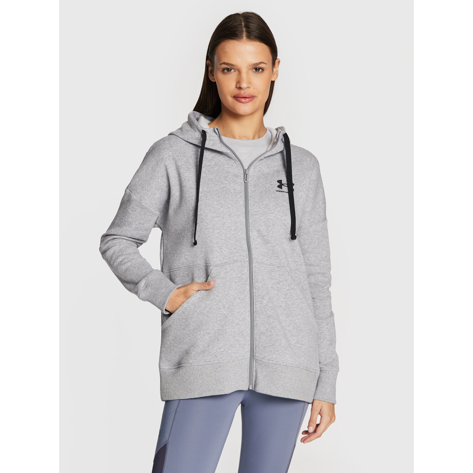 Under Armour Суитшърт Ua Rival Fleece 1356400 Сив Loose Fit - Pepit.bg