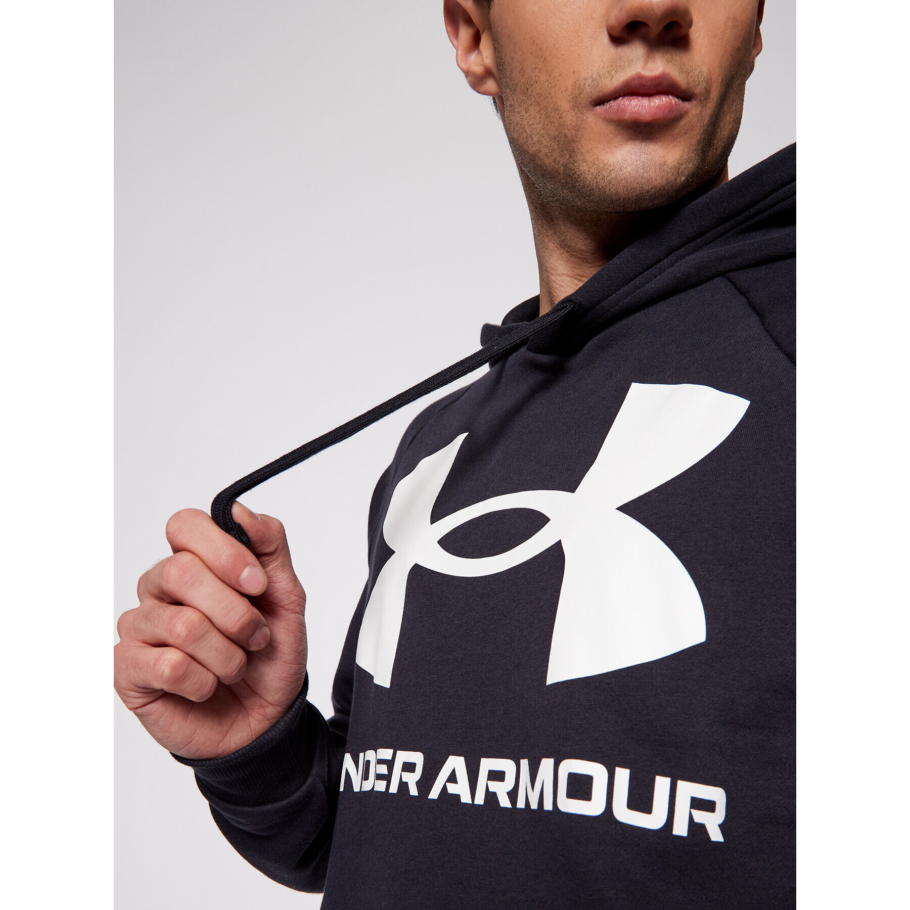 Under Armour Суитшърт Ua Rival Fleece Big Logo 1357093 Черен Loose Fit - Pepit.bg