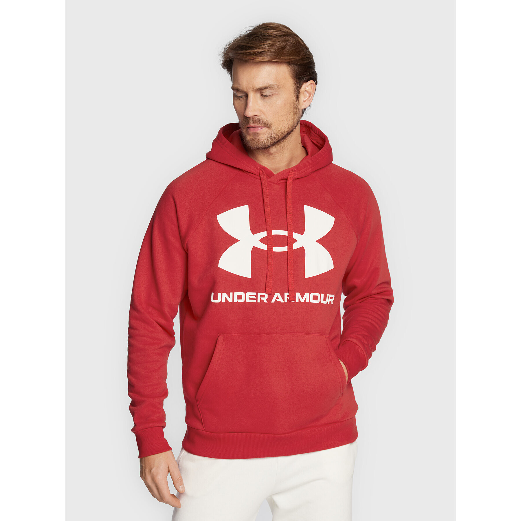 Under Armour Суитшърт Ua Rival Fleece Big Logo 1357093 Червен Loose Fit - Pepit.bg