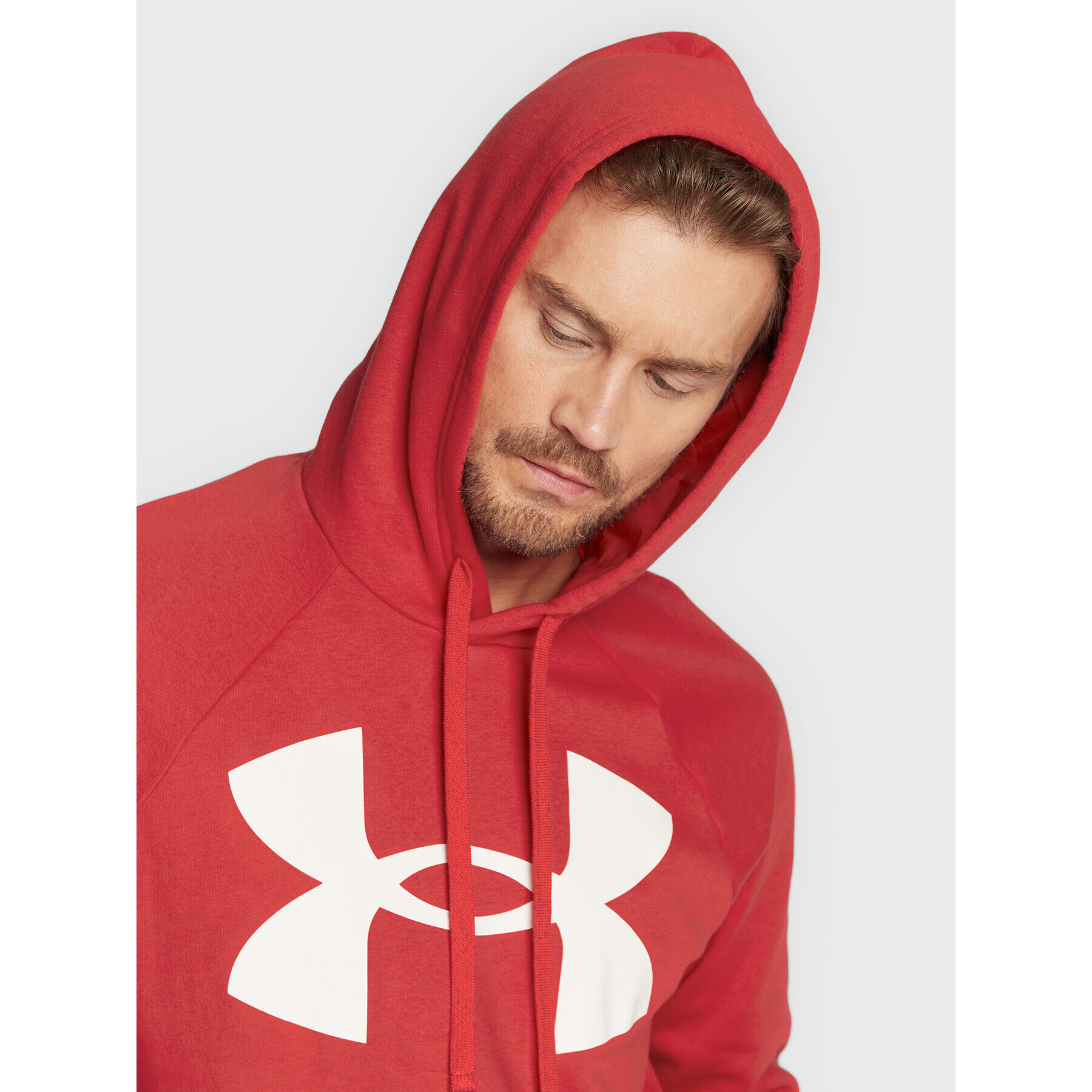 Under Armour Суитшърт Ua Rival Fleece Big Logo 1357093 Червен Loose Fit - Pepit.bg