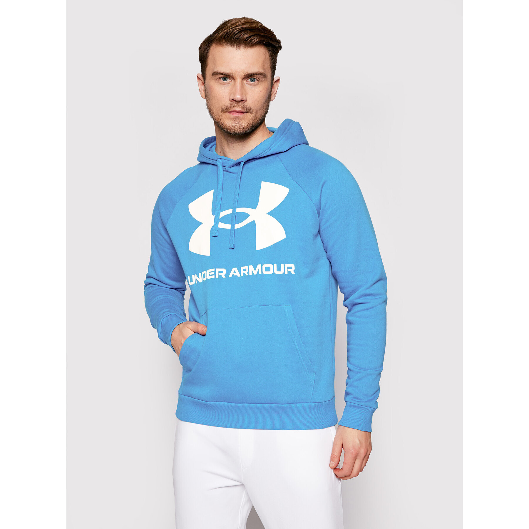 Under Armour Суитшърт Ua Rival Fleece Big Logo 1357093 Син Loose Fit - Pepit.bg