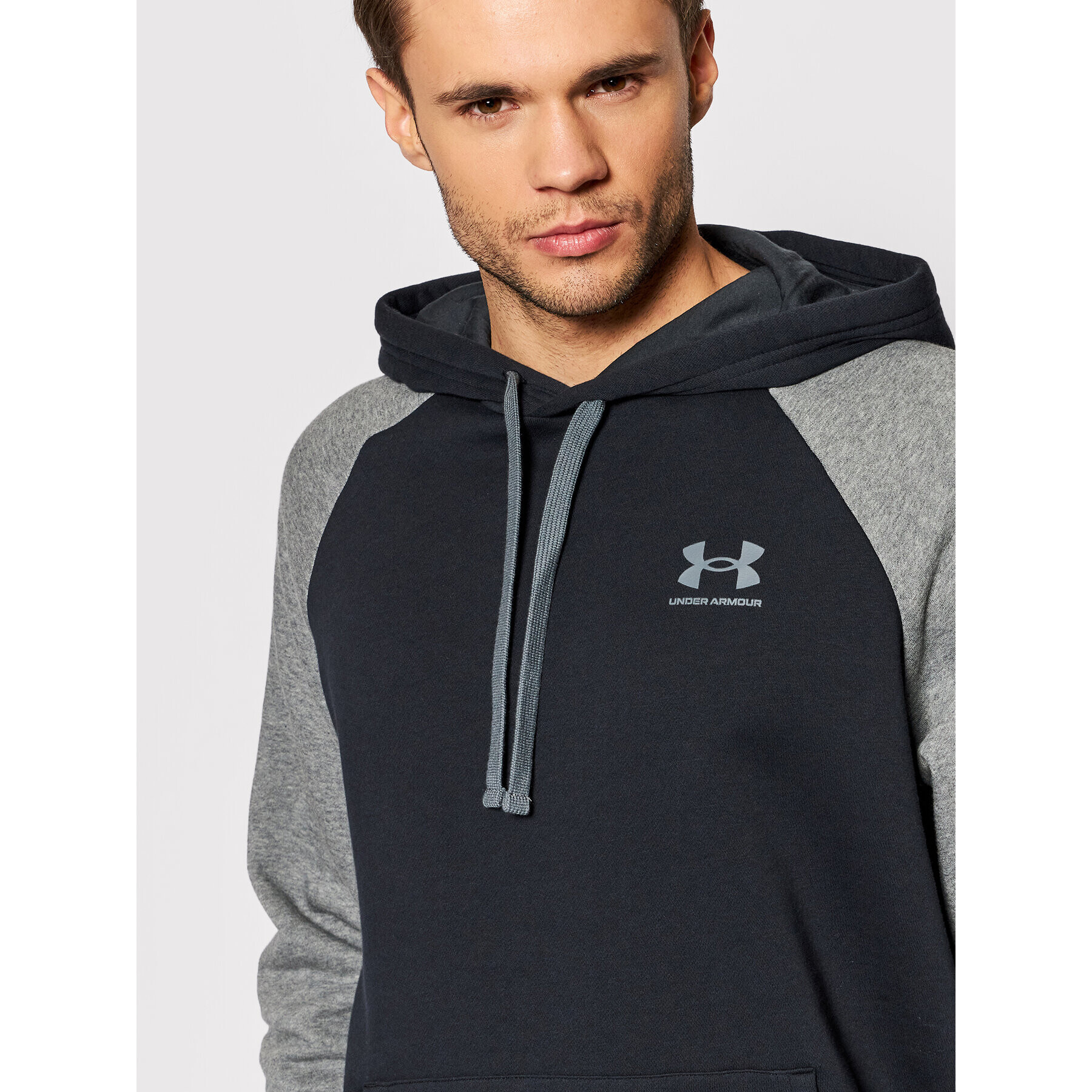 Under Armour Суитшърт Ua Rival Fleece Colorblock 1366357 Черен Loose Fit - Pepit.bg