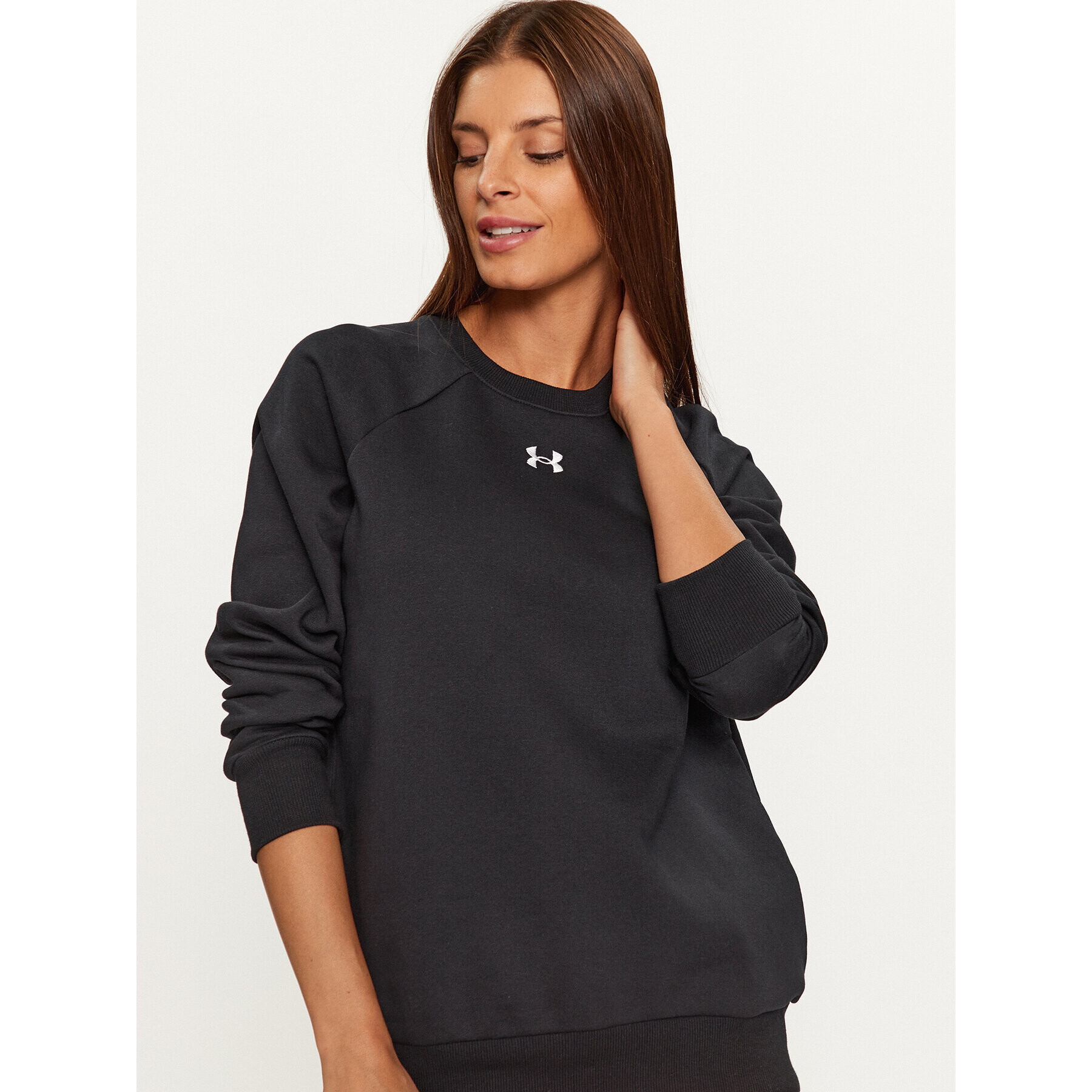 Under Armour Суитшърт Ua Rival Fleece Crew 1379508 Черен Loose Fit - Pepit.bg