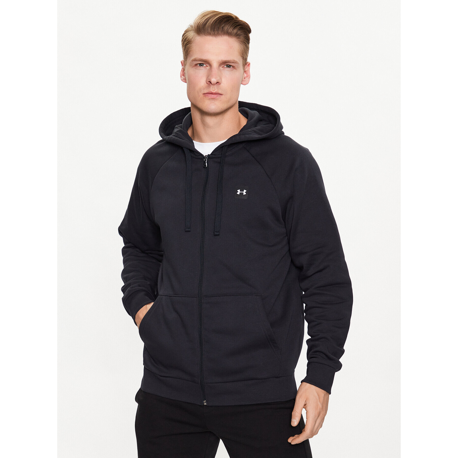 Under Armour Суитшърт UA Rival Fleece FZ Hoodie 1357111 Черен Regular Fit - Pepit.bg