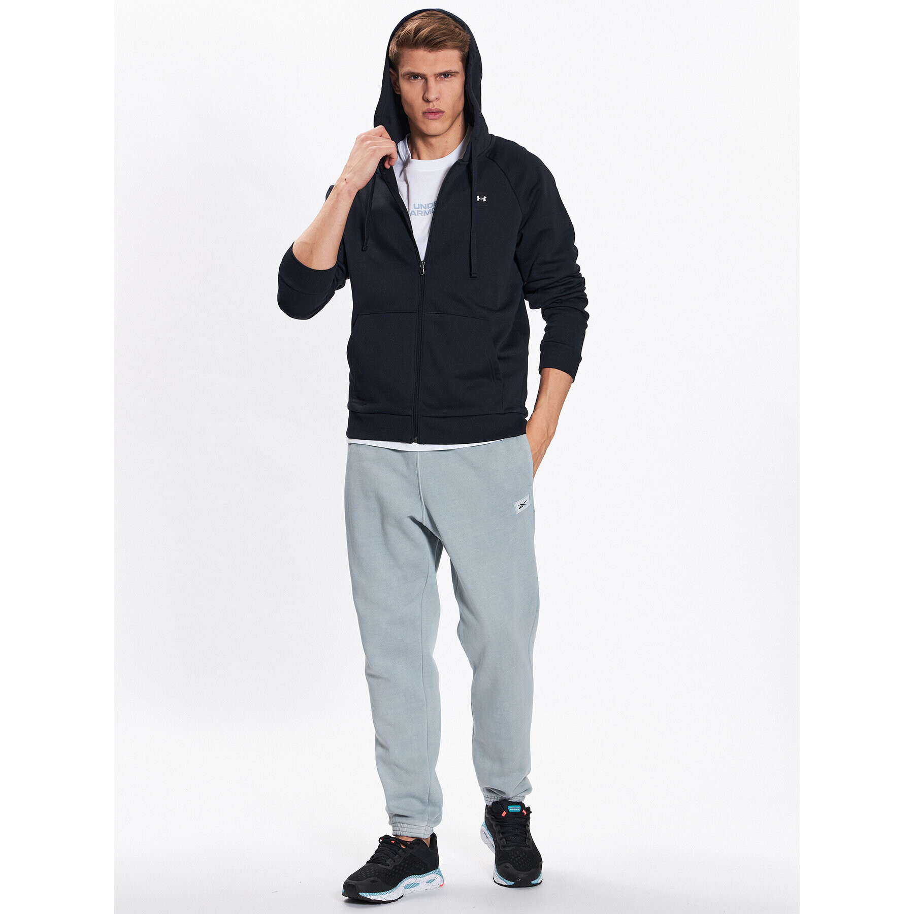 Under Armour Суитшърт UA Rival Fleece FZ Hoodie 1357111 Черен Regular Fit - Pepit.bg