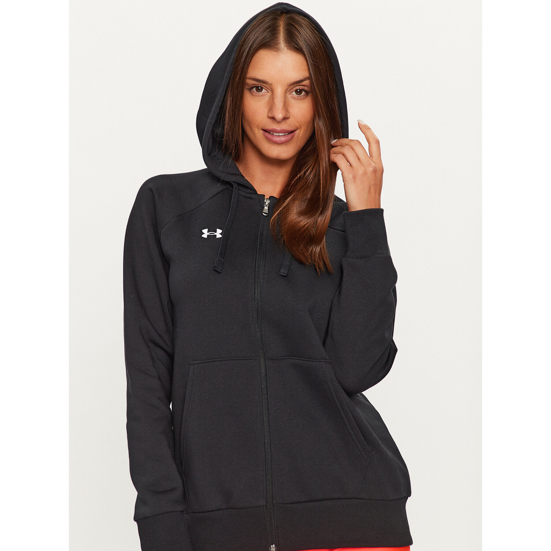 Under Armour Суитшърт Ua Rival Fleece Fz Hoodie 1379497 Черен Loose Fit - Pepit.bg