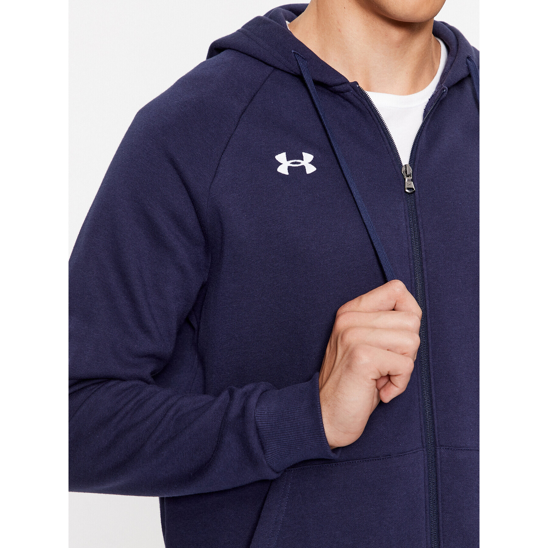 Under Armour Суитшърт Ua Rival Fleece Fz Hoodie 1379767 Тъмносин Loose Fit - Pepit.bg