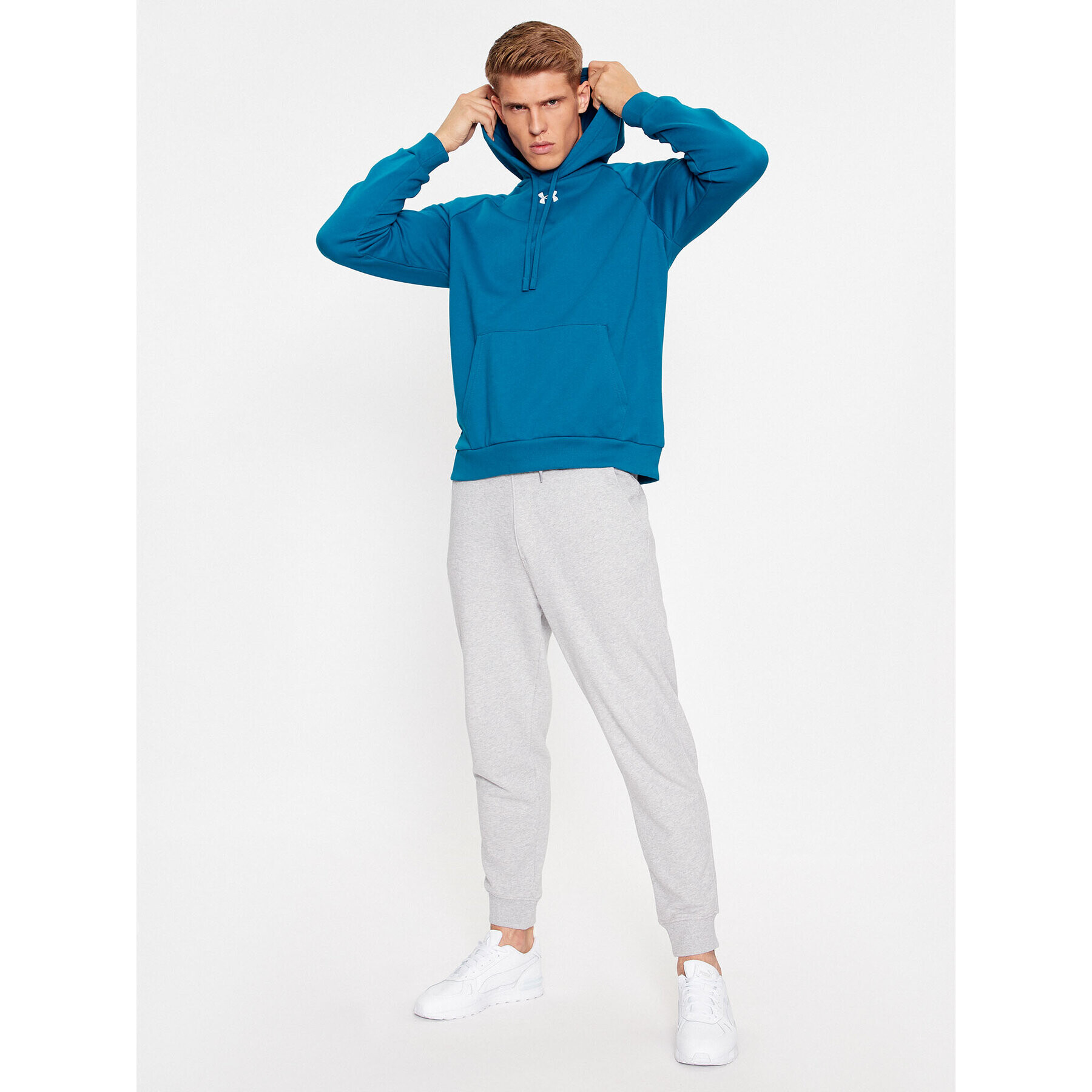 Under Armour Суитшърт Ua Rival Fleece Hoodie 1379757 Син Loose Fit - Pepit.bg