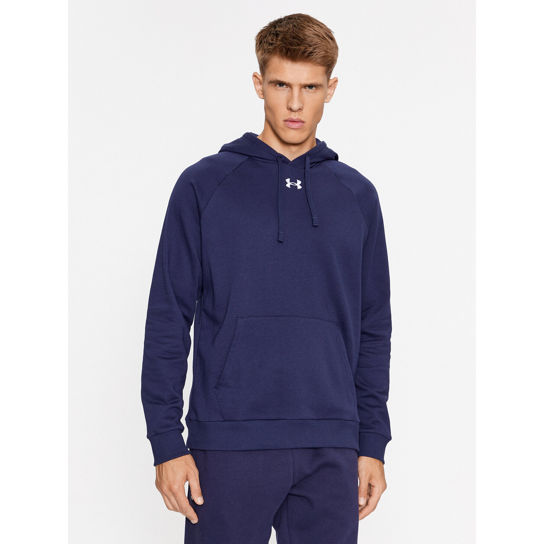 Under Armour Суитшърт Ua Rival Fleece Hoodie 1379757 Тъмносин Loose Fit - Pepit.bg