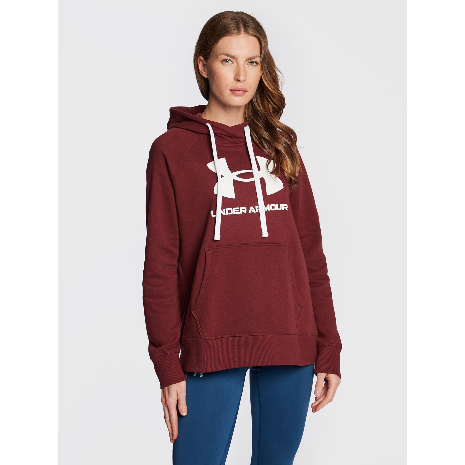 Under Armour Суитшърт Ua Rival Fleece Logo 1356318 Бордо Regular Fit - Pepit.bg