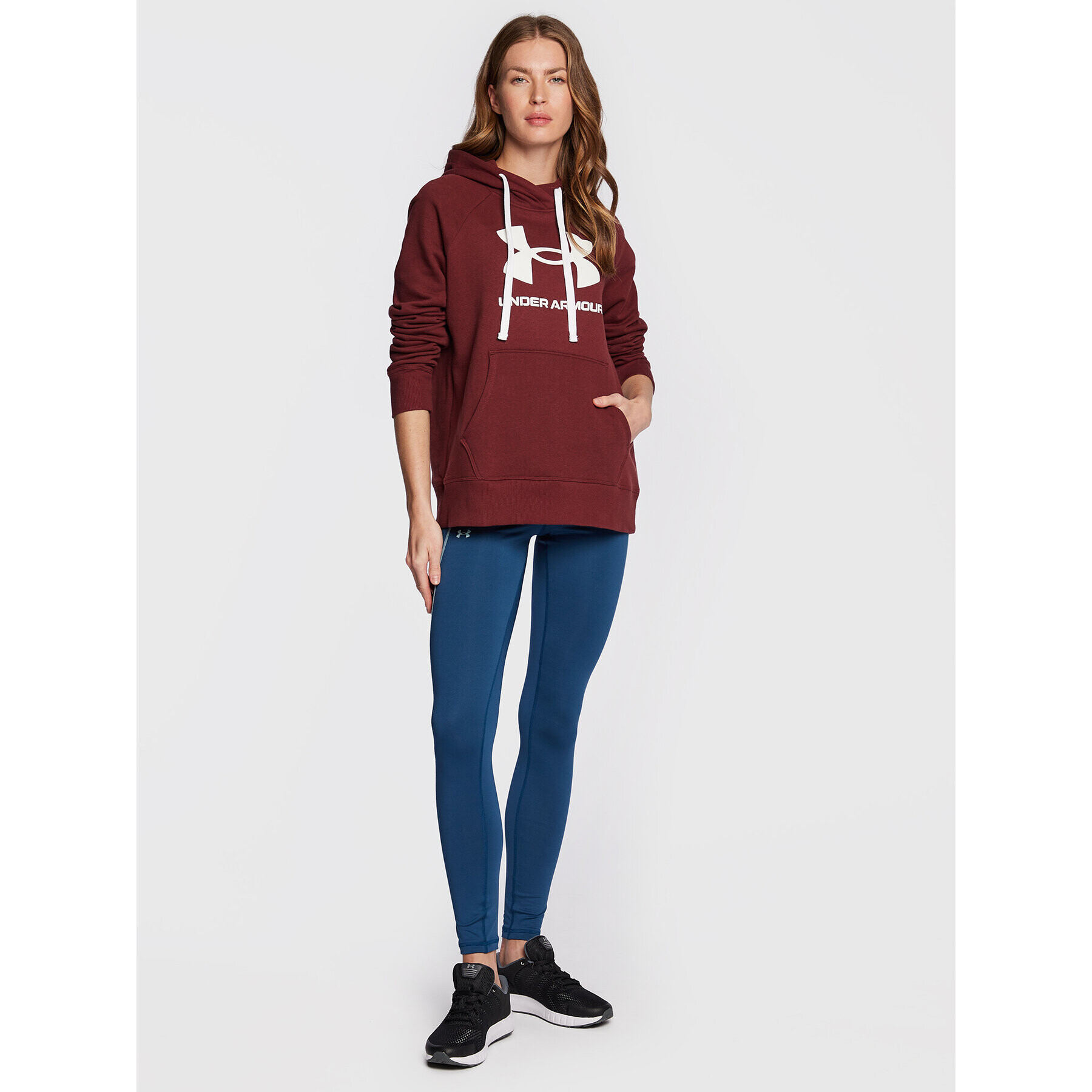 Under Armour Суитшърт Ua Rival Fleece Logo 1356318 Бордо Regular Fit - Pepit.bg