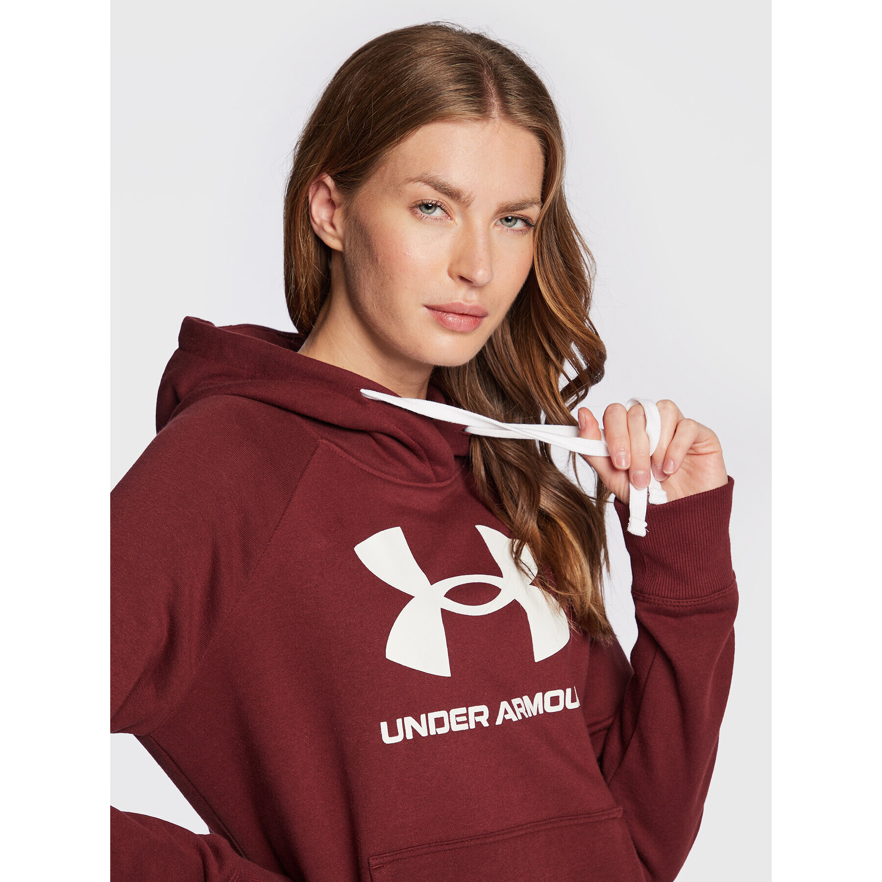 Under Armour Суитшърт Ua Rival Fleece Logo 1356318 Бордо Regular Fit - Pepit.bg