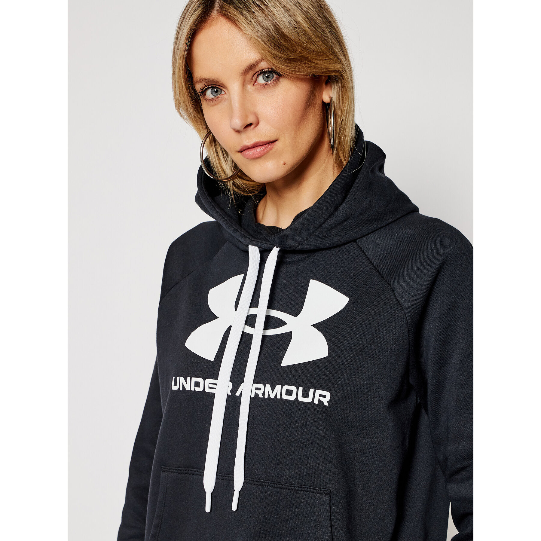 Under Armour Суитшърт Ua Rival Fleece Logo 1356318 Черен Loose Fit - Pepit.bg