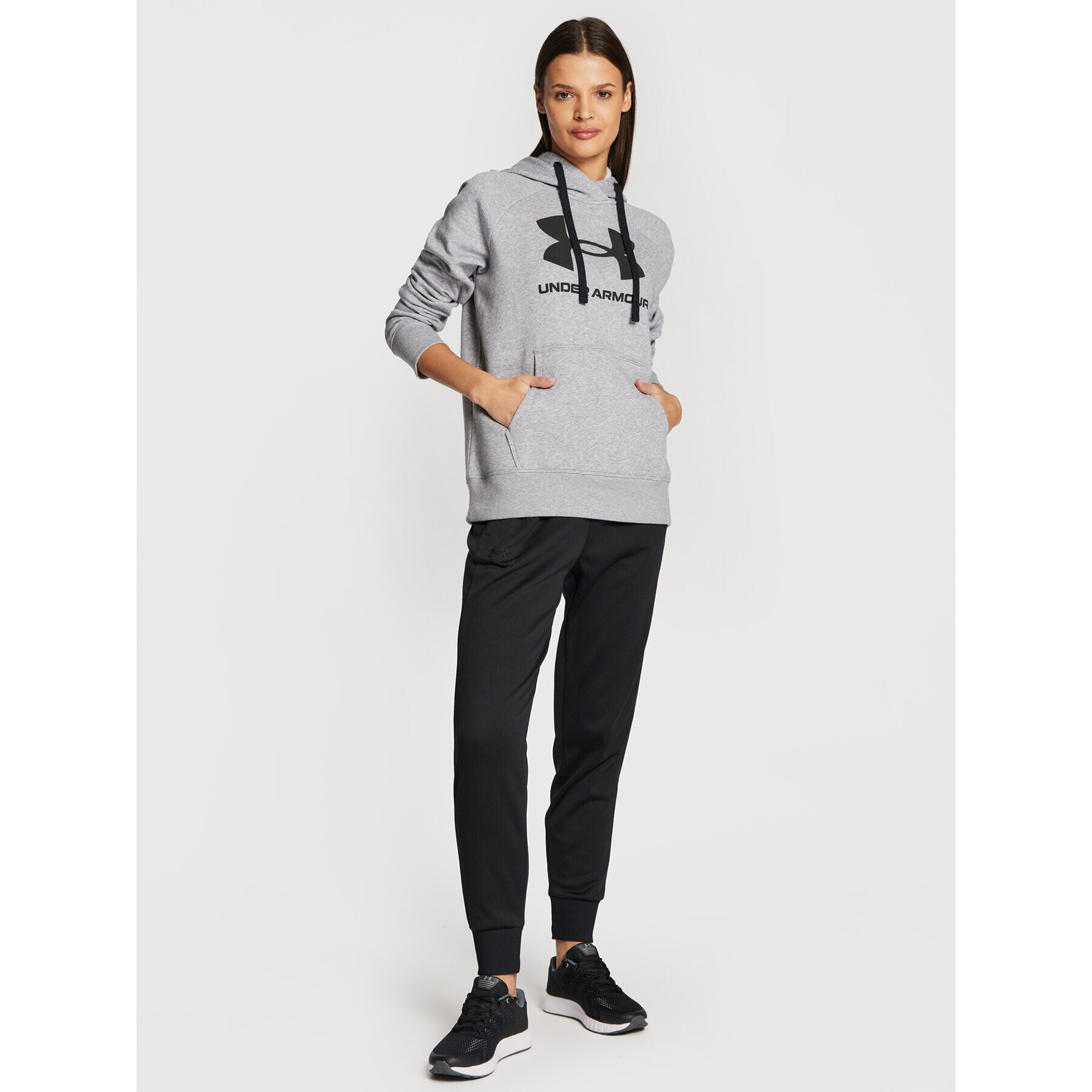 Under Armour Суитшърт Ua Rival Fleece Logo 1356318 Сив Loose Fit - Pepit.bg