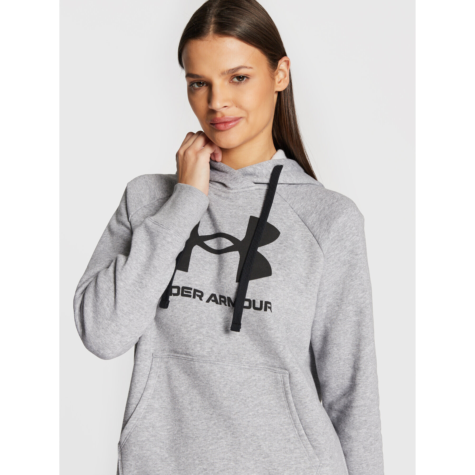 Under Armour Суитшърт Ua Rival Fleece Logo 1356318 Сив Loose Fit - Pepit.bg