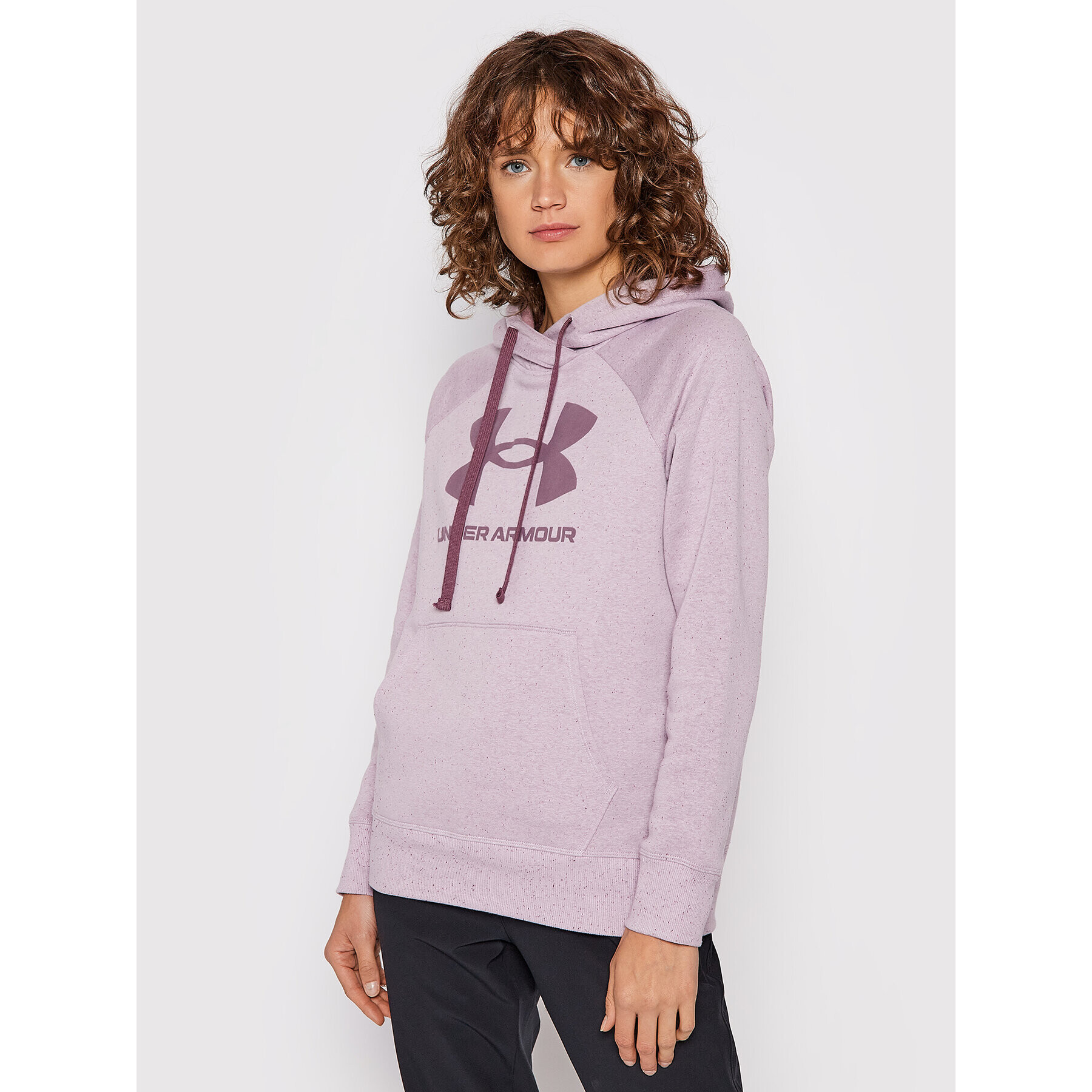 Under Armour Суитшърт Ua Rival Fleece Logo 1356318 Виолетов Loose Fit - Pepit.bg