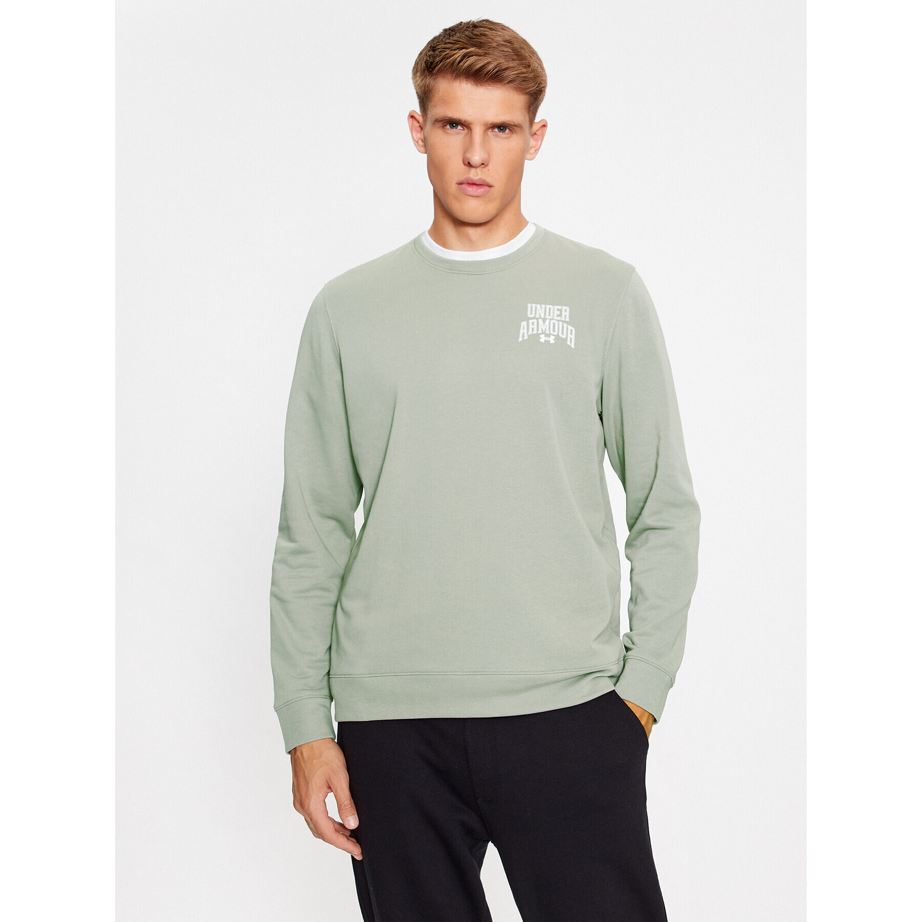 Under Armour Суитшърт Ua Rival Terry Graphic Crew 1379764 Зелен Loose Fit - Pepit.bg