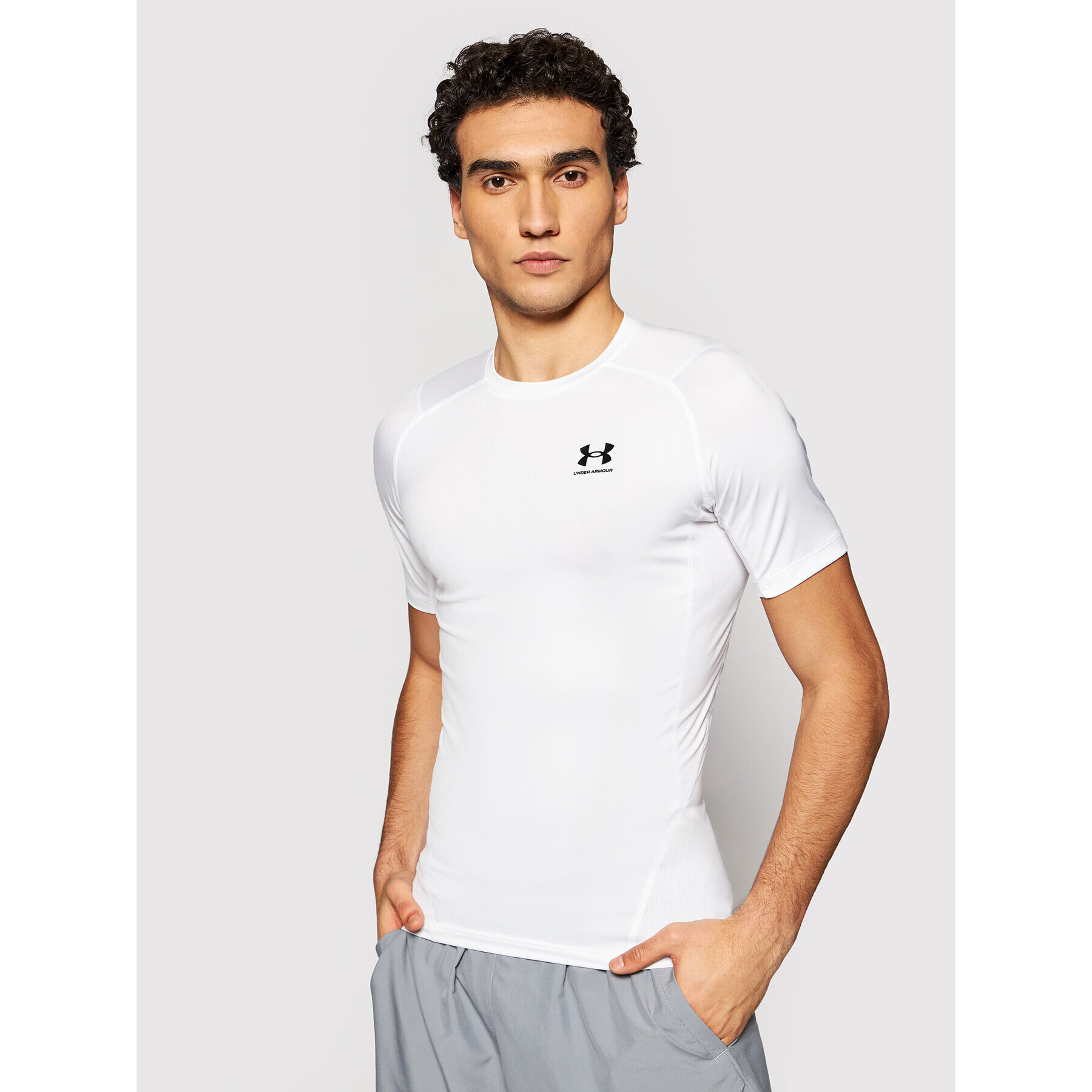 Under Armour Тениска от техническо трико Ua HeatGear® Armour 1361518 Бял Compression Fit - Pepit.bg