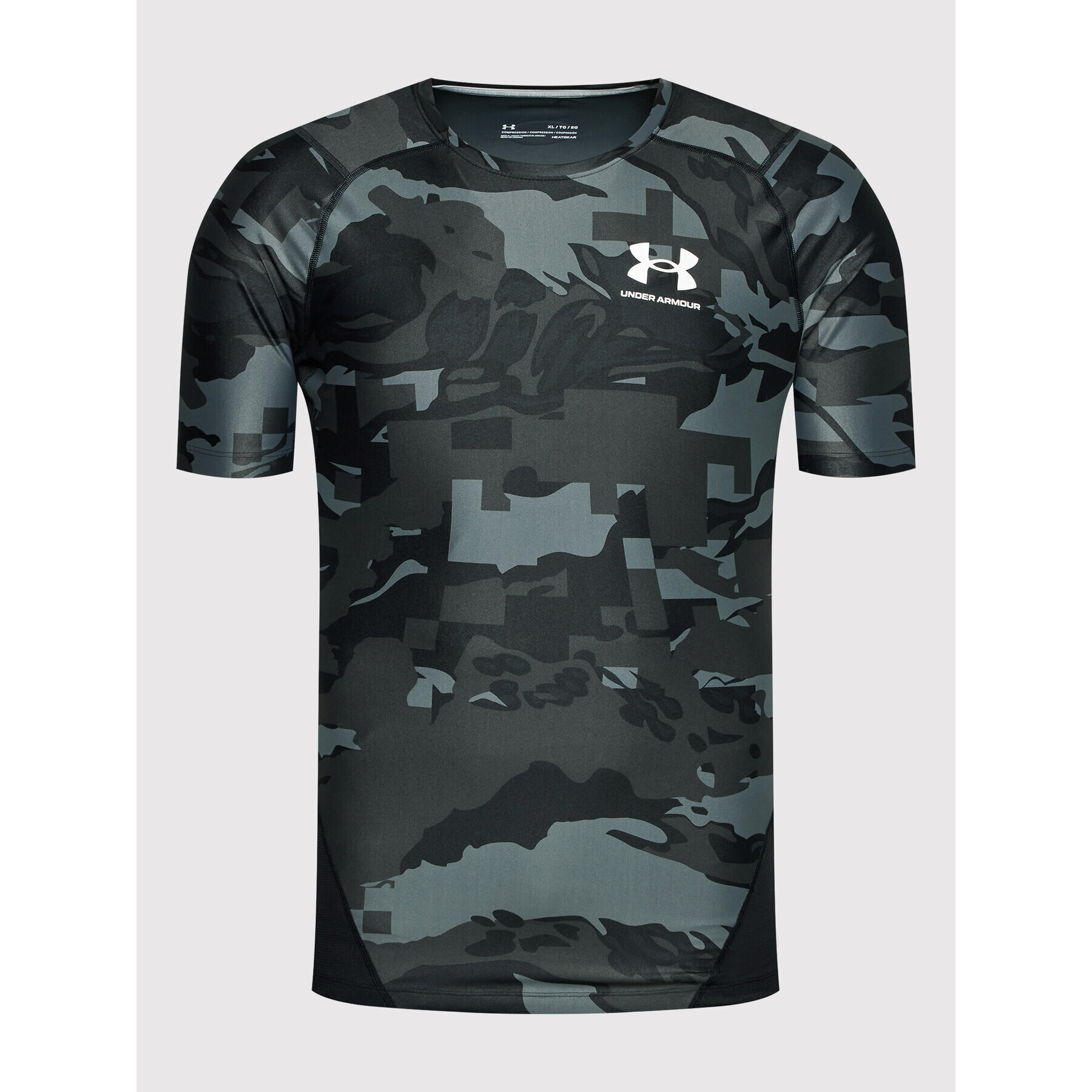 Under Armour Тениска от техническо трико Ua Iso-Chill Printed 1361514 Черен Compression Fit - Pepit.bg