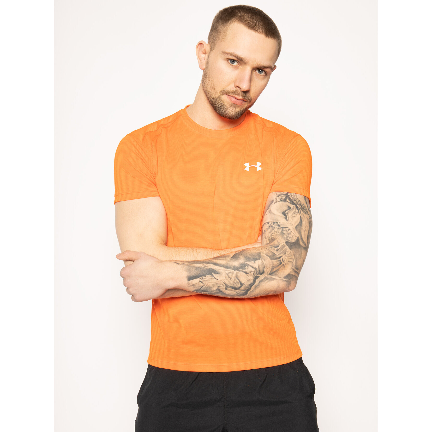 Under Armour Тениска от техническо трико Ua Streaker 1326579 Оранжев Fitted Fit - Pepit.bg