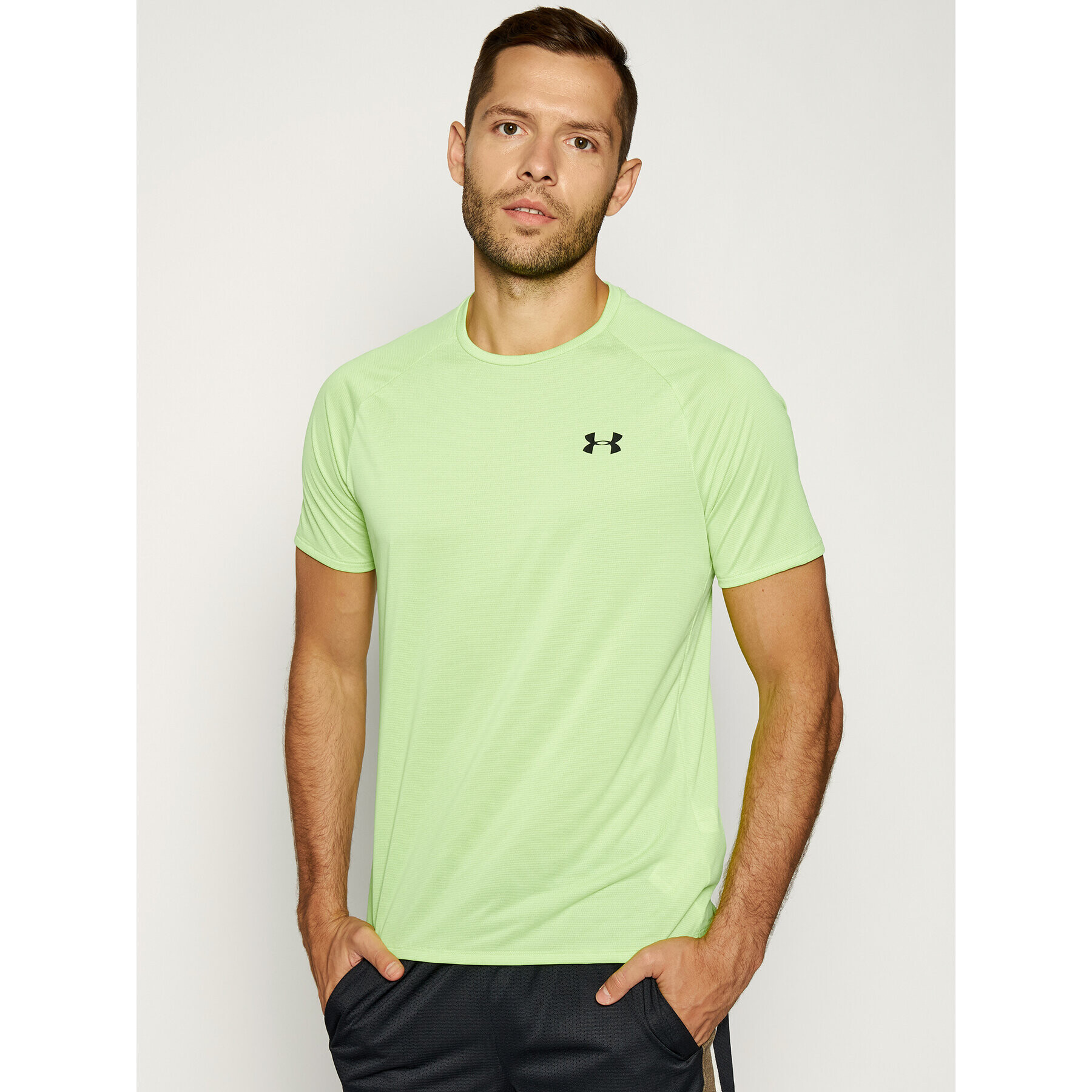 Under Armour Тениска от техническо трико UA Tech 1345317 Зелен Regular Fit - Pepit.bg