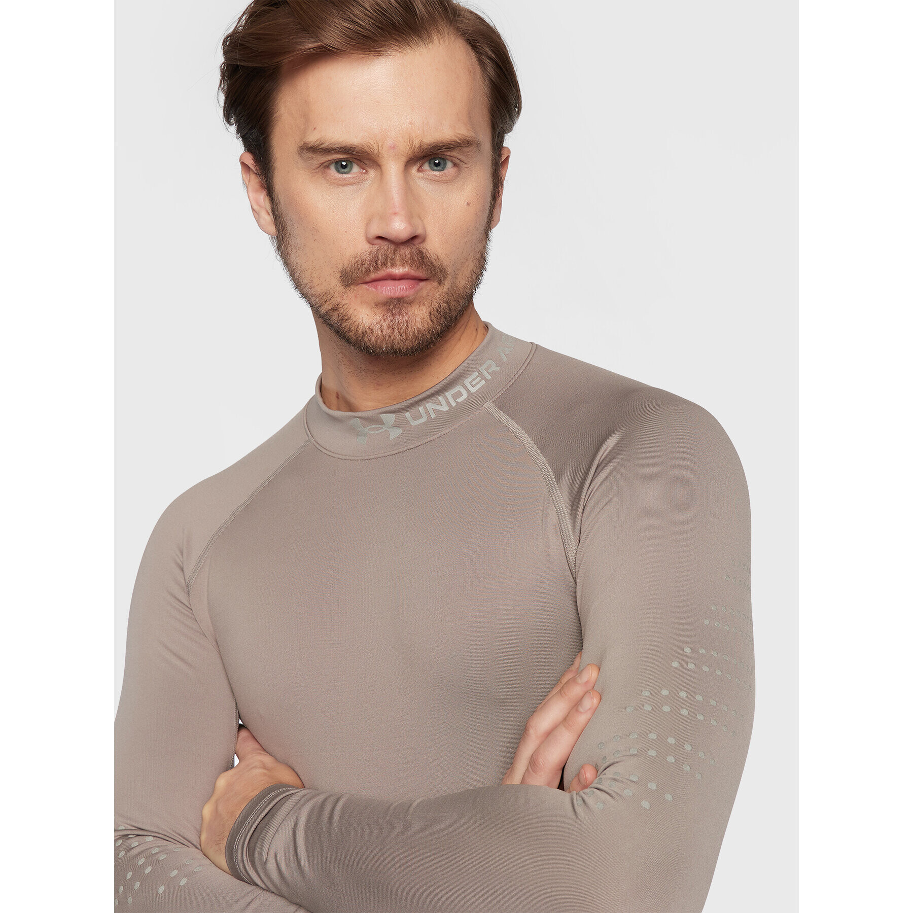 Under Armour Тениска от техническо трико ColdGear® 1373828 Сив Slim Fit - Pepit.bg