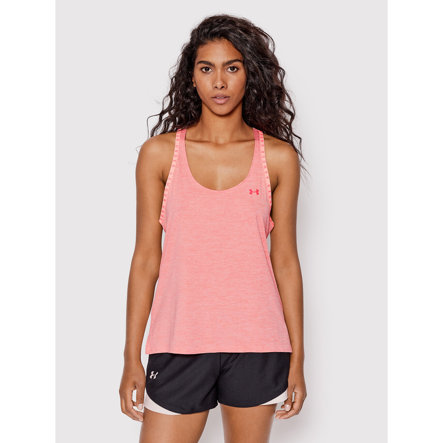 Under Armour Тениска от техническо трико Knockout 1360831 Розов Loose Fit - Pepit.bg