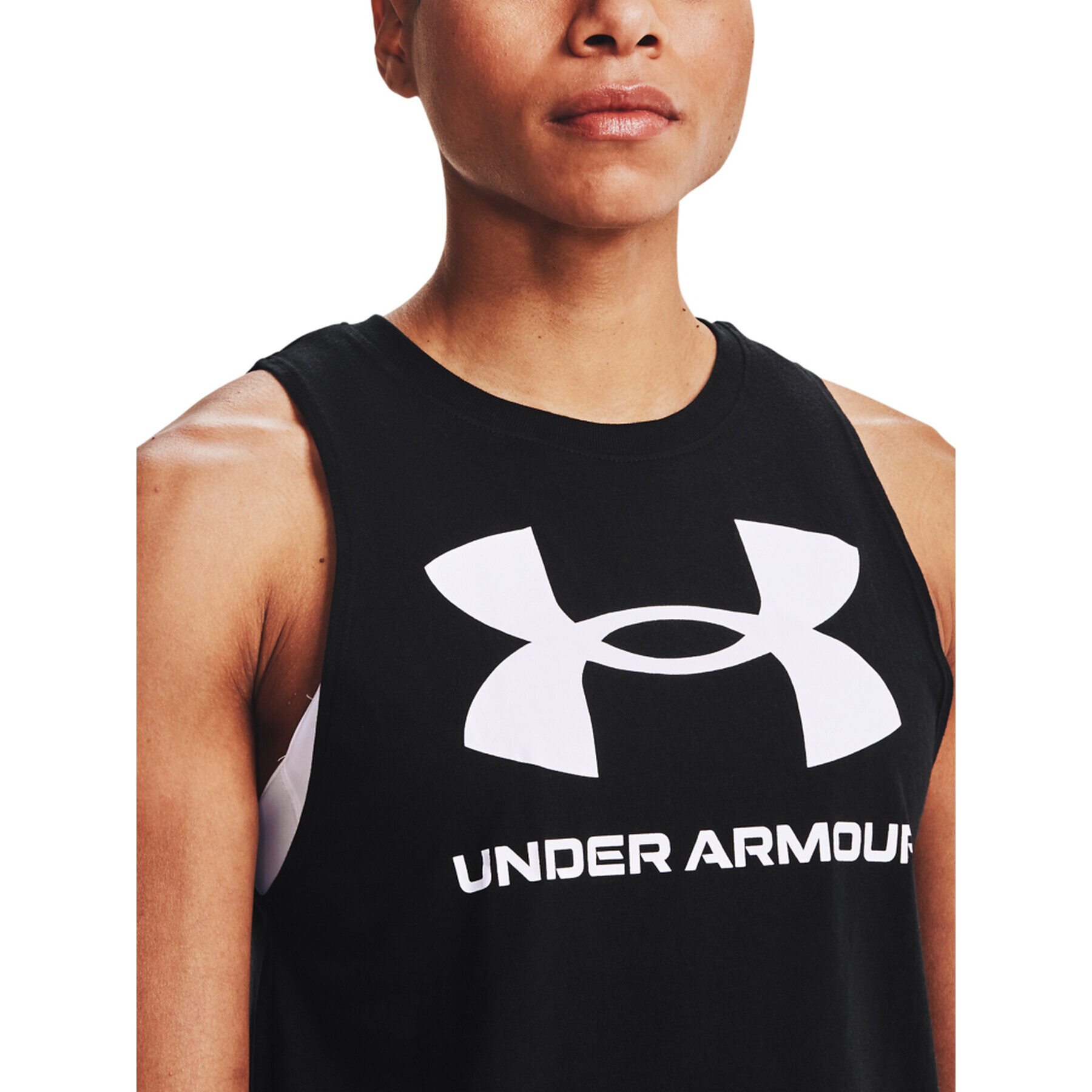 Under Armour Тениска от техническо трико Live Sportstyle Graphic Tank 1356297 Черен Regular Fit - Pepit.bg