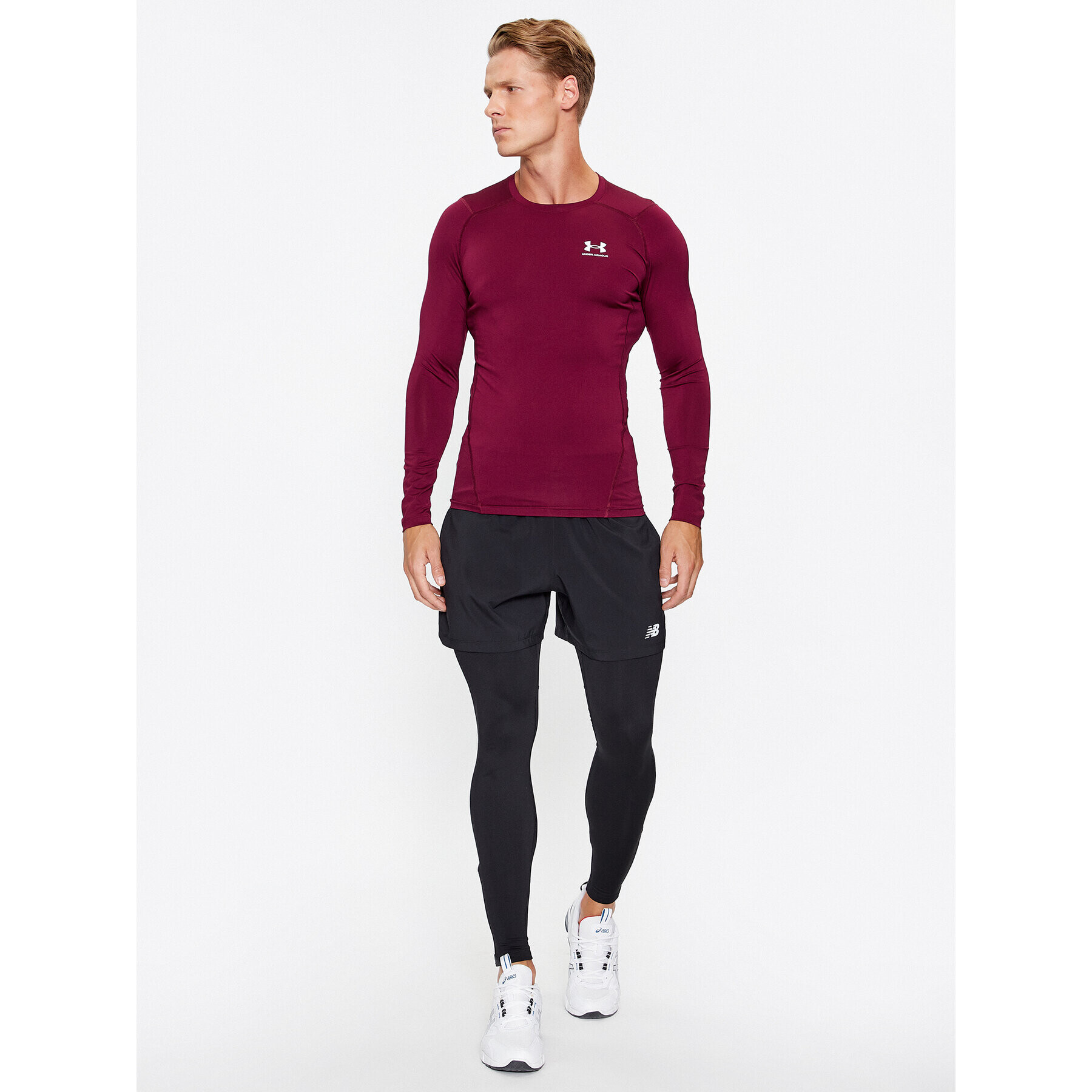 Under Armour Тениска от техническо трико Ua Hg Armour Comp Ls 1361524 Бордо Compression Fit - Pepit.bg