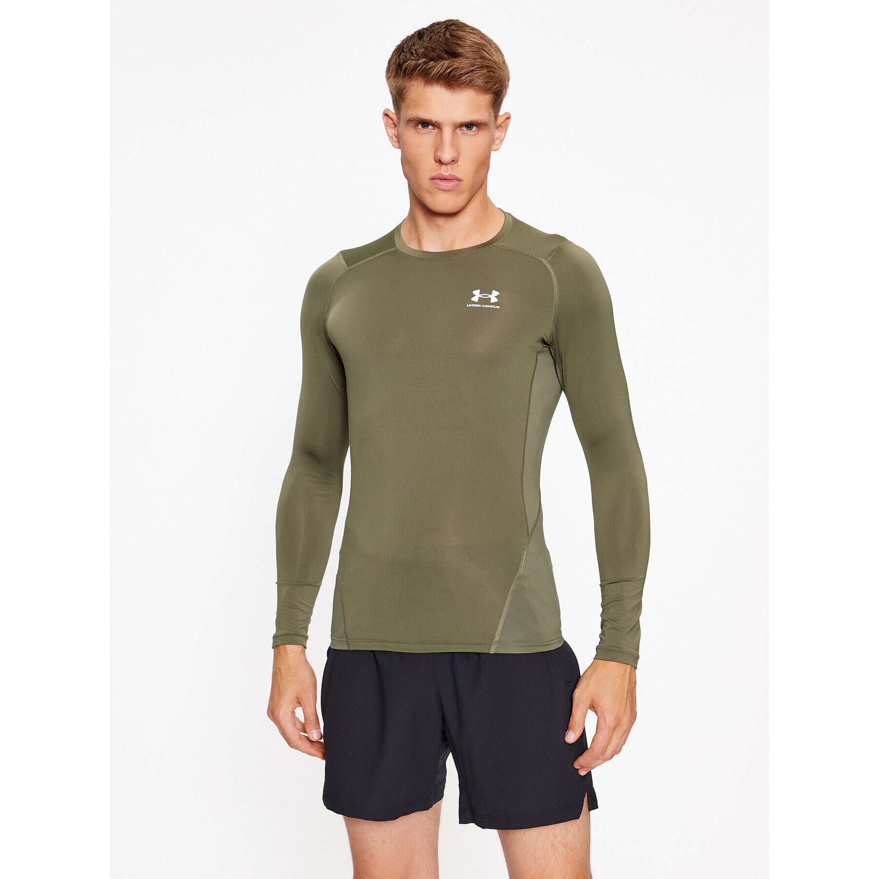 Under Armour Тениска от техническо трико Ua Hg Armour Comp Ls 1361524 Каки Compression Fit - Pepit.bg