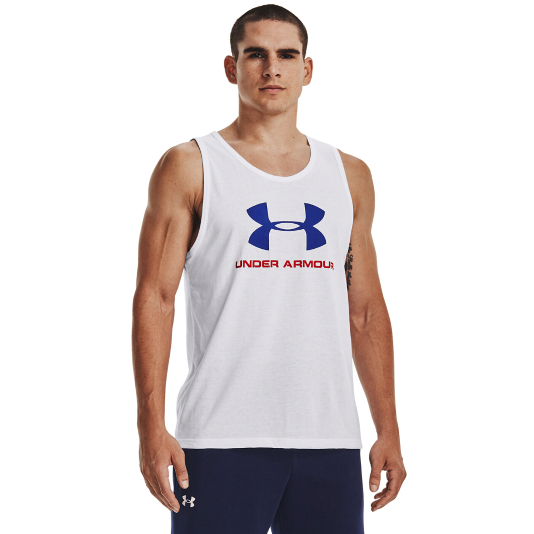 Under Armour Тениска от техническо трико UA SPORTSTYLE LOGO TANK 1329589 Бял Regular Fit - Pepit.bg