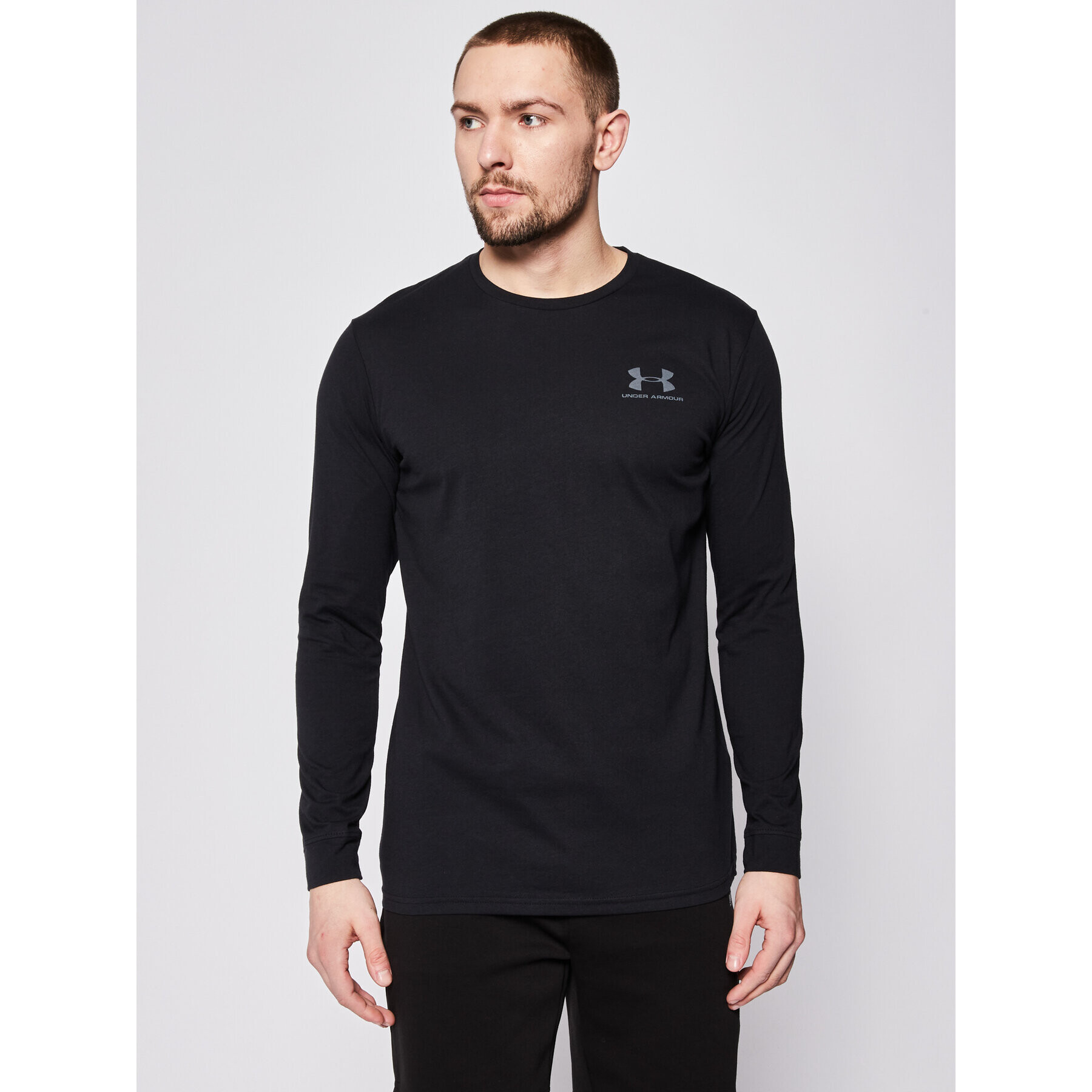 Under Armour Тениска с дълъг ръкав Ua Sportstyle Left Chest 1329585 Черен Loose Fit - Pepit.bg