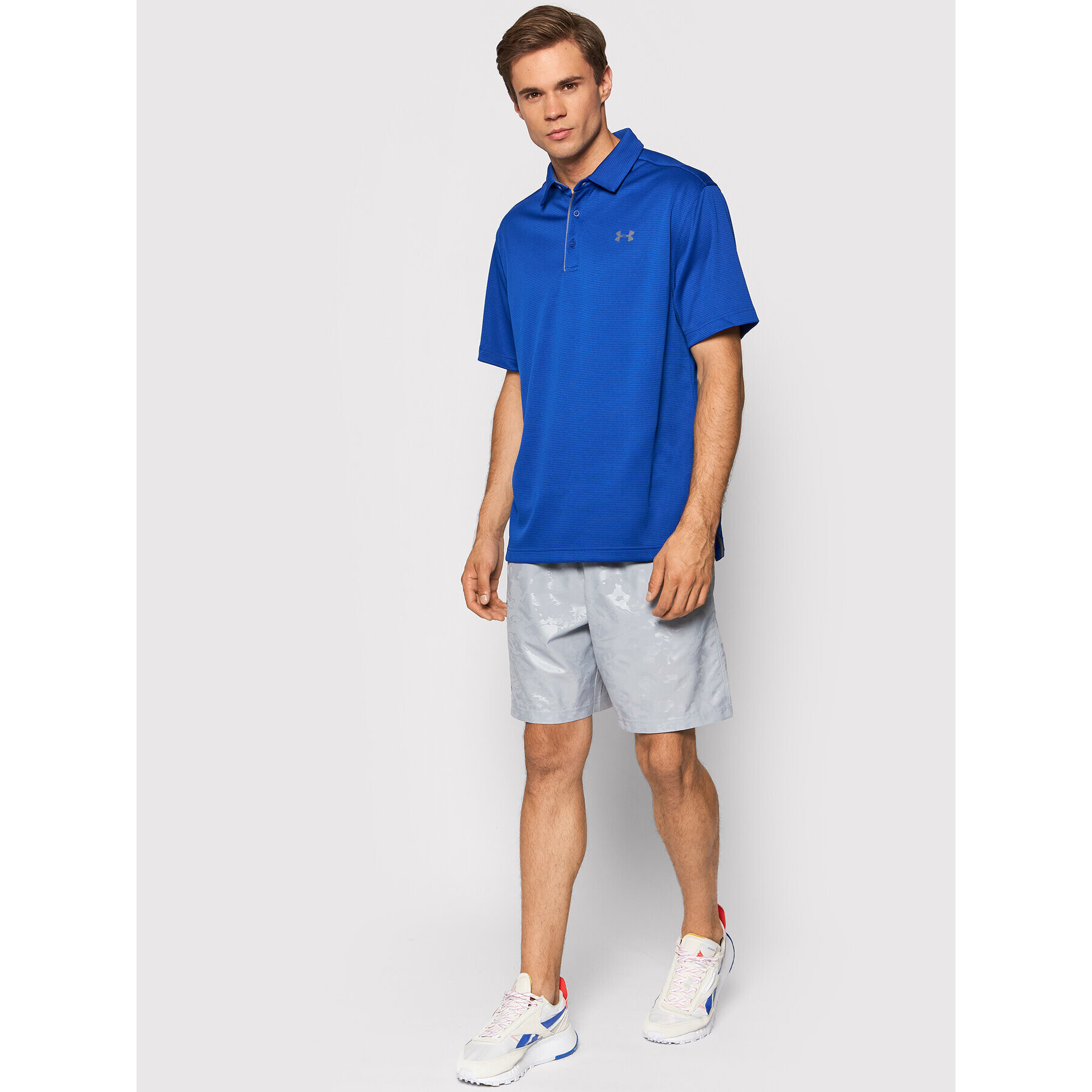 Under Armour Тениска с яка и копчета Ua Tech 1290140 Син Loose Fit - Pepit.bg