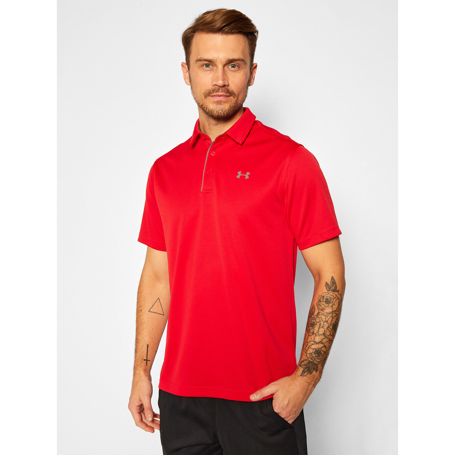 Under Armour Тениска с яка и копчета Ua Tech Polo 1290140 Червен Loose Fit - Pepit.bg