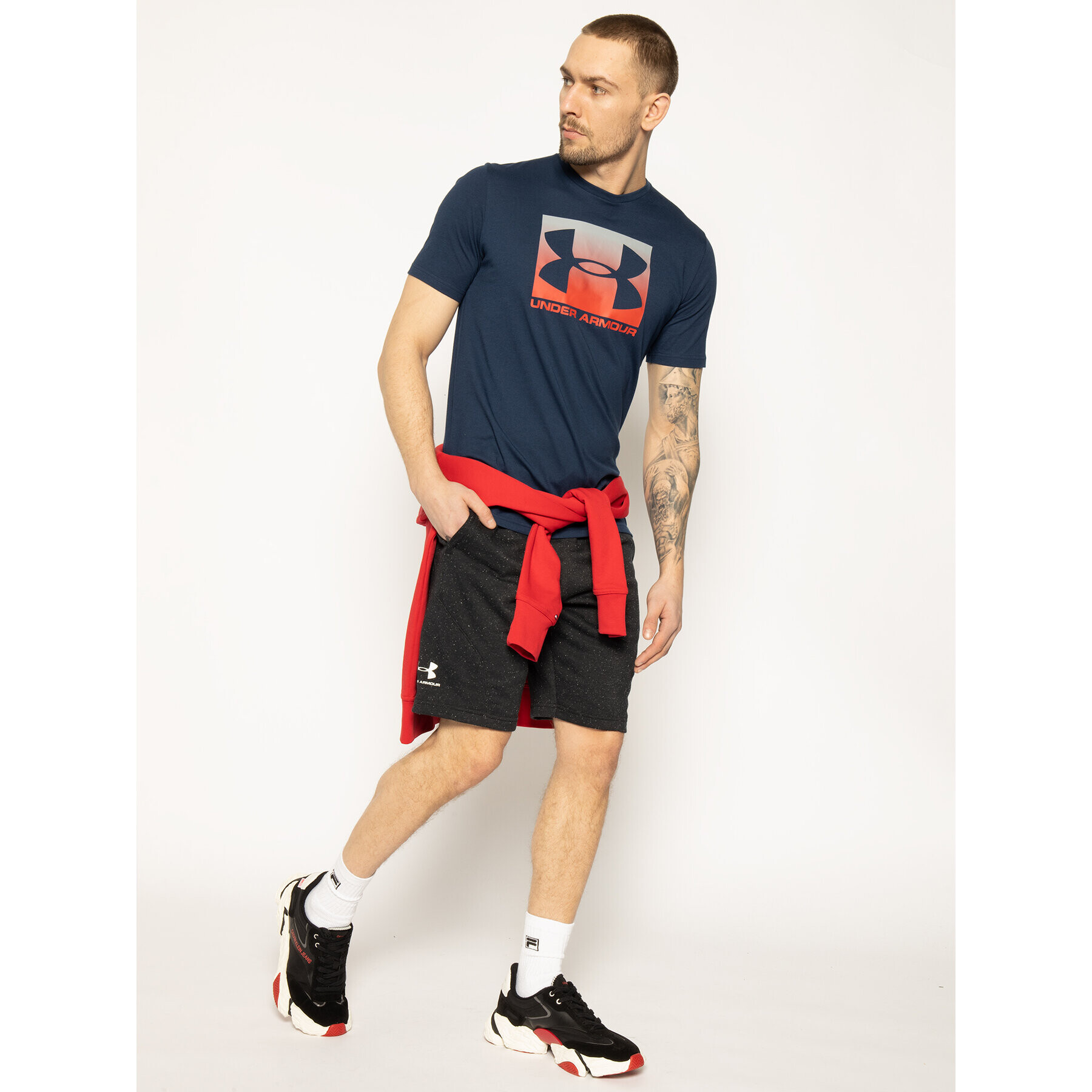 Under Armour Тишърт Ua Boxed Sportstyle 1329581 Тъмносин Loose Fit - Pepit.bg