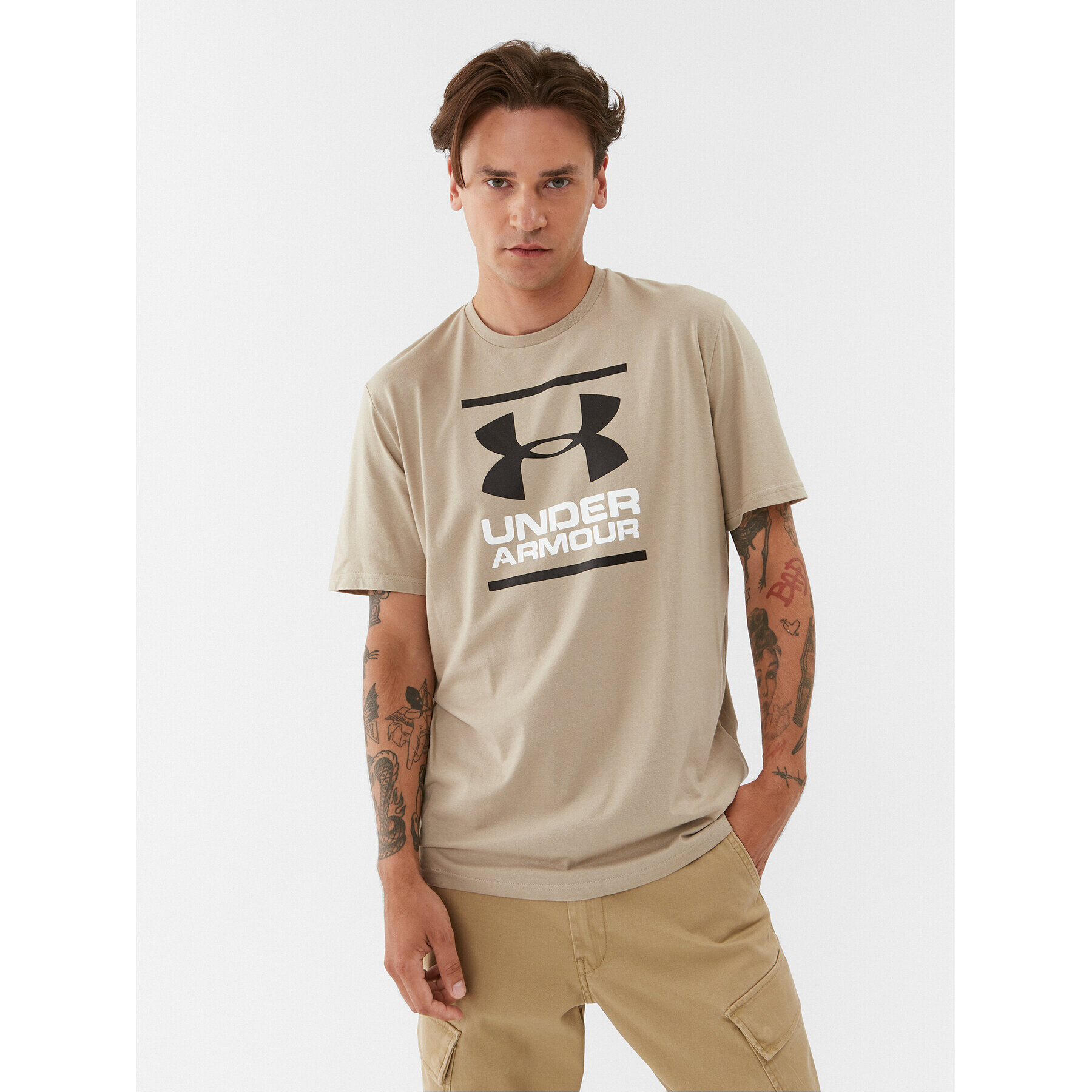 Under Armour Тишърт Ua Gl Foundation Ss 1326849 Каки Loose Fit - Pepit.bg