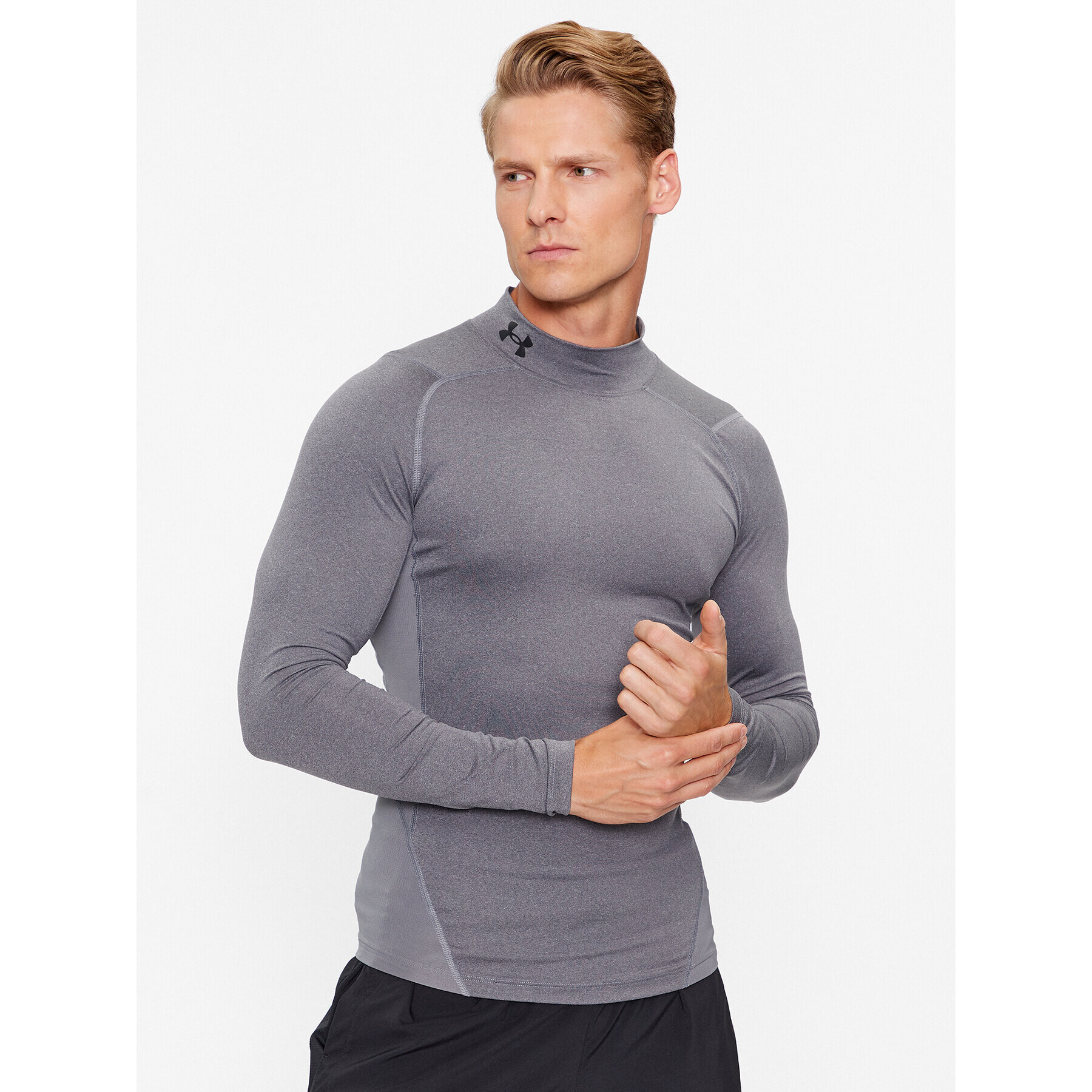 Under Armour Тишърт Ua Hg Armour Comp Mock Ls 1369606 Сив Compression Fit - Pepit.bg