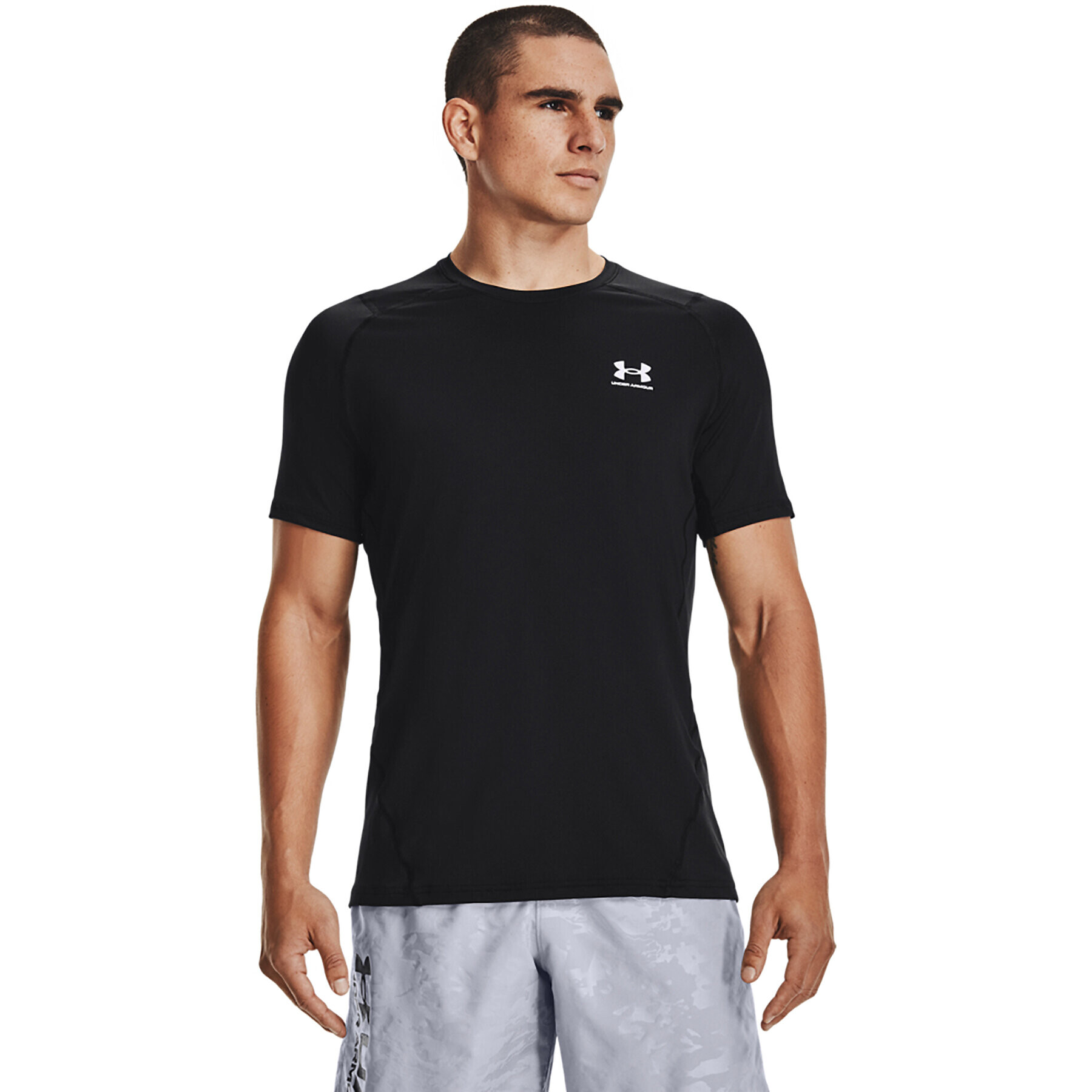 Under Armour Тишърт UA HG Armour Fitted SS 1361683 Черен Regular Fit - Pepit.bg