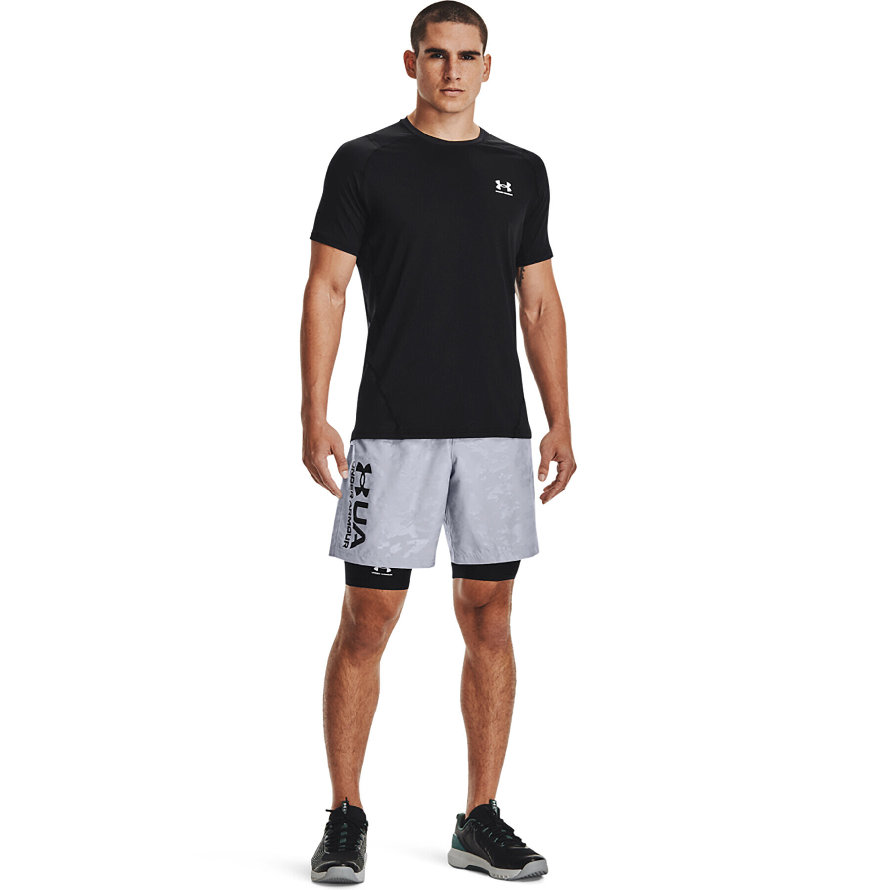 Under Armour Тишърт UA HG Armour Fitted SS 1361683 Черен Regular Fit - Pepit.bg