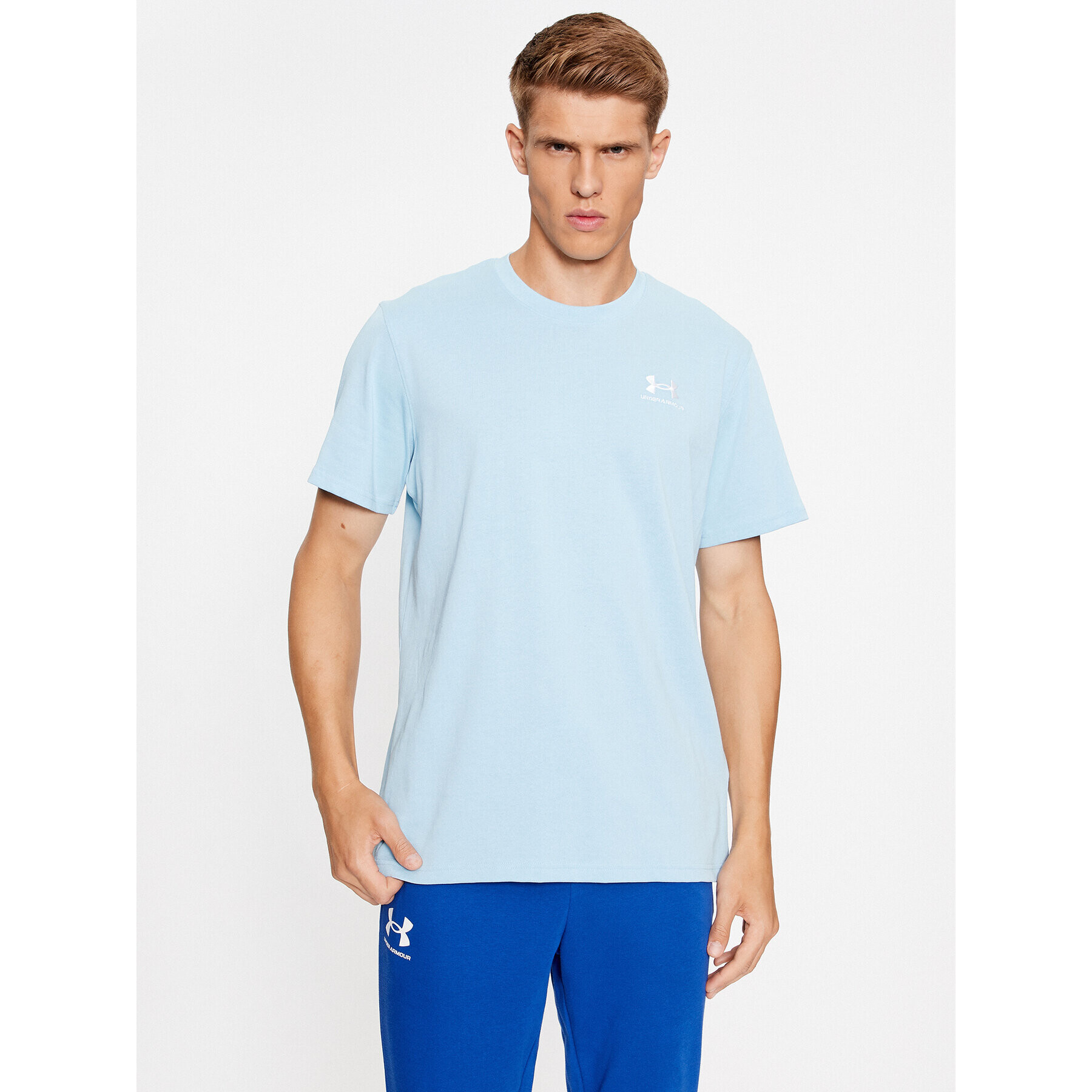 Under Armour Тишърт Ua M Logo Emb Heavyweight Ss 1373997 Син Loose Fit - Pepit.bg