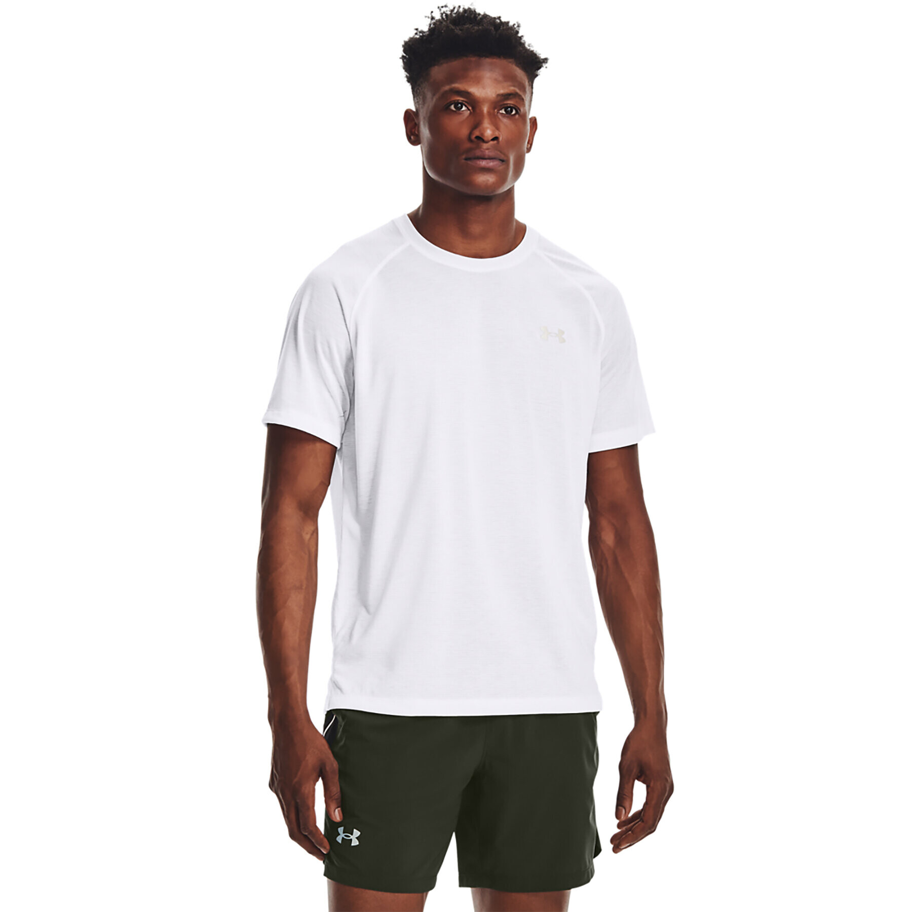 Under Armour Тишърт UA STREAKER TEE 1361469 Бял Regular Fit - Pepit.bg