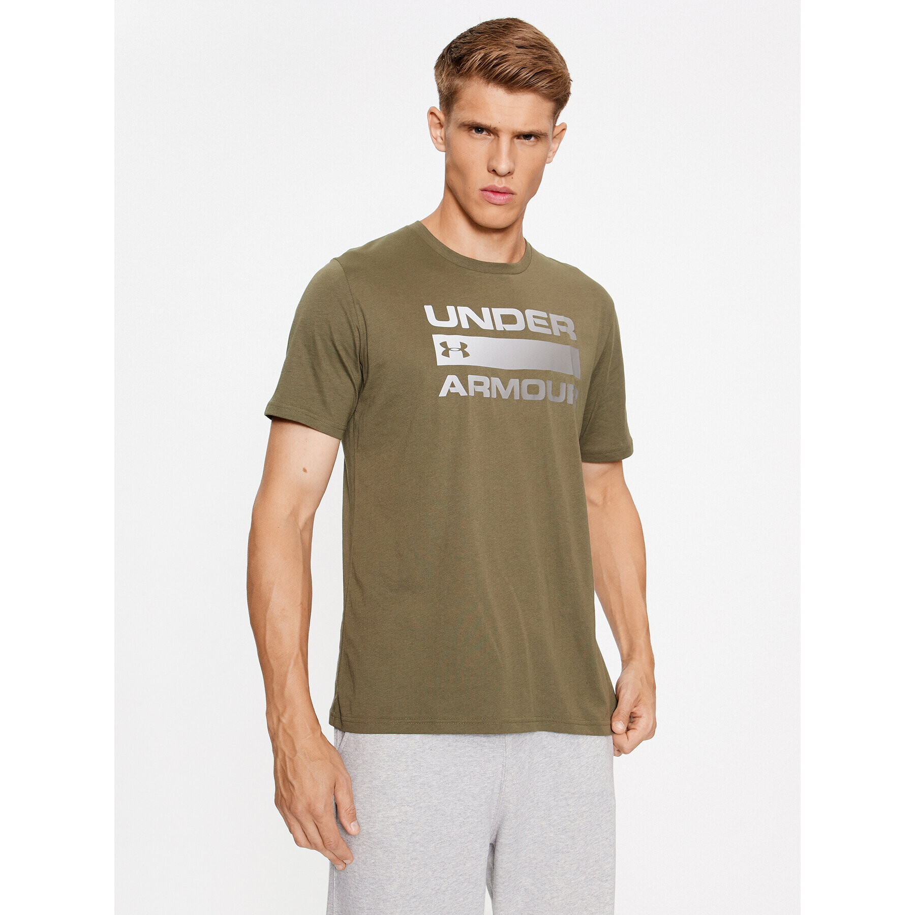 Under Armour Тишърт Ua Team Issue Wordmark Ss 1329582 Каки Loose Fit - Pepit.bg