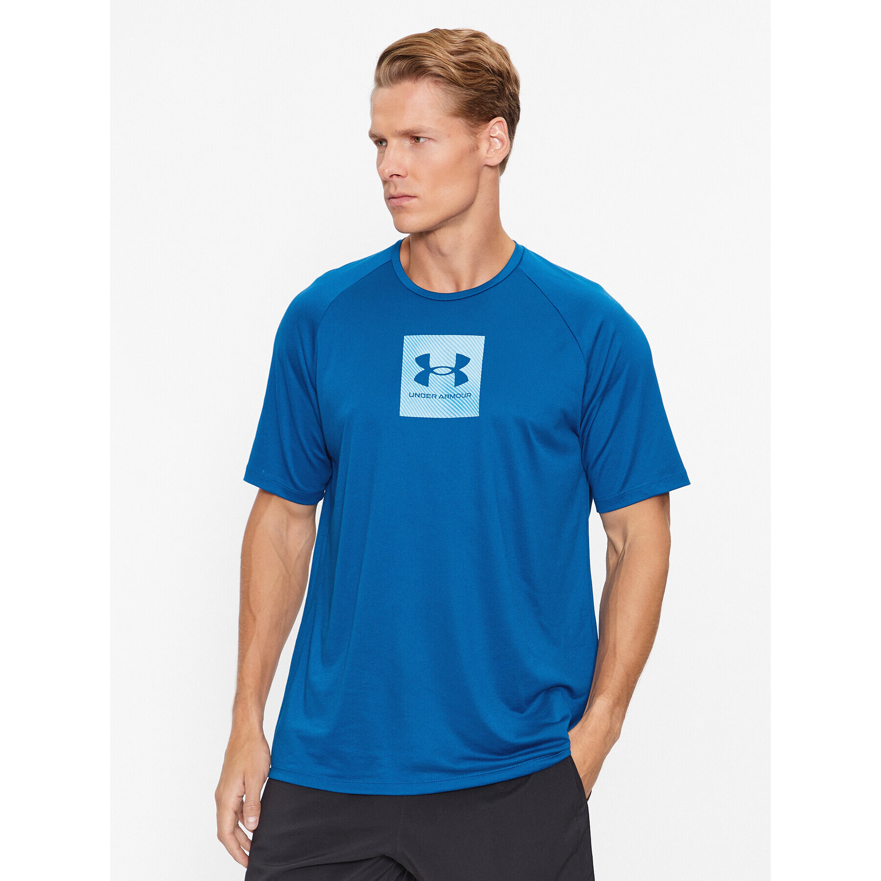 Under Armour Тишърт Ua Tech Prt Fill Ss 1380785 Син Loose Fit - Pepit.bg