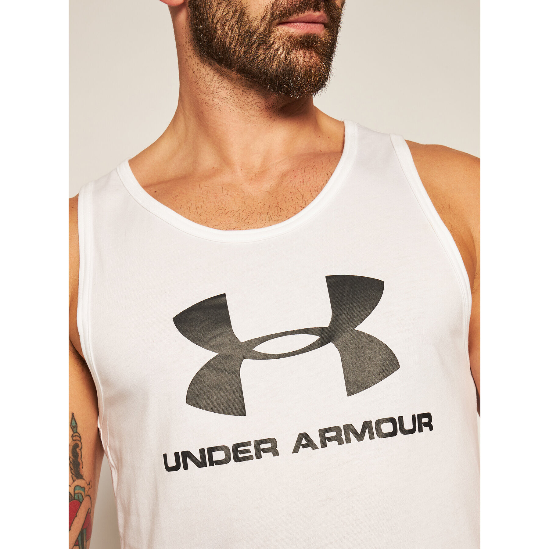 Under Armour Топ Ua Sportstyle Logo 1329589 Бял Loose Fit - Pepit.bg