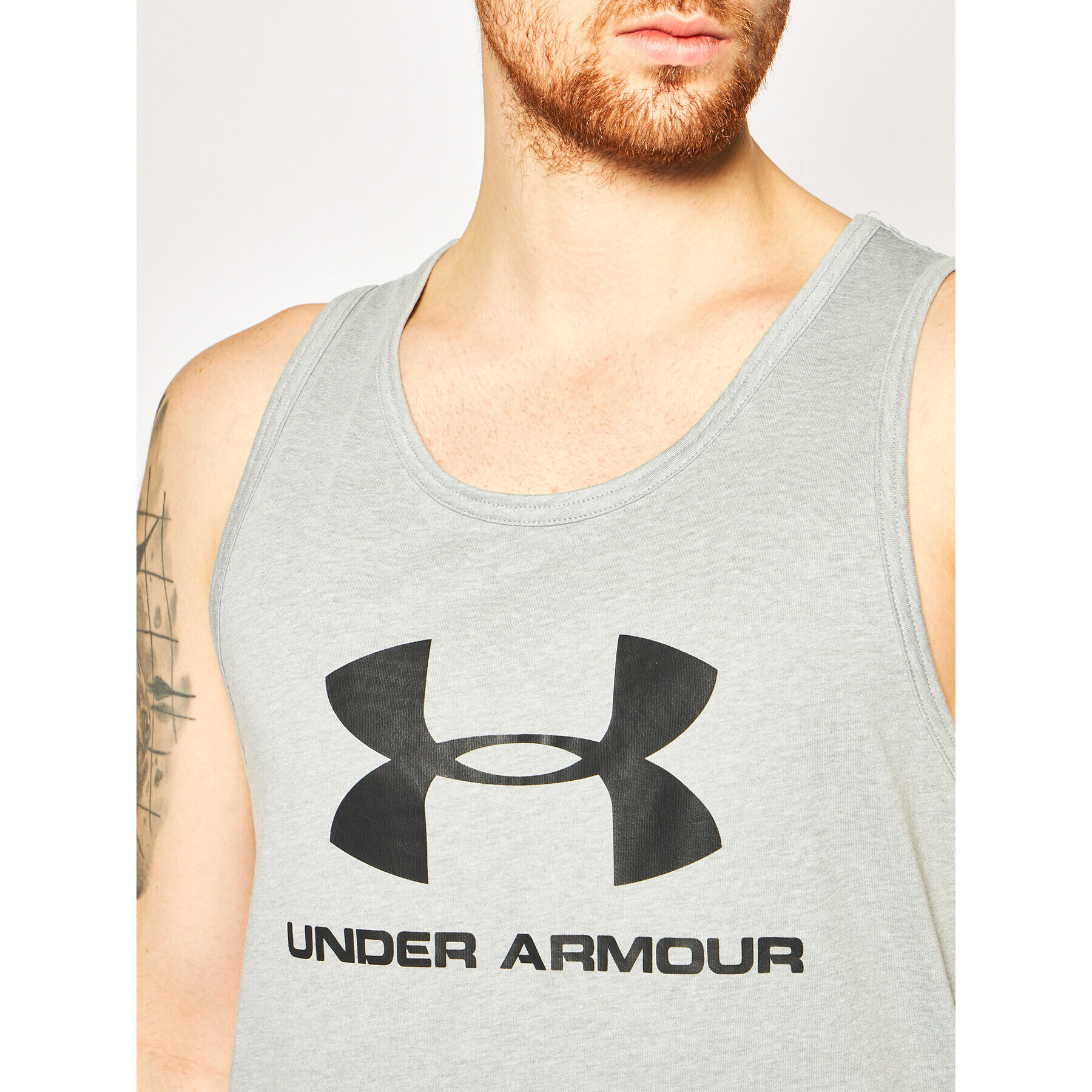 Under Armour Топ UA Sportstyle Logo 1329589 Сив Regular Fit - Pepit.bg