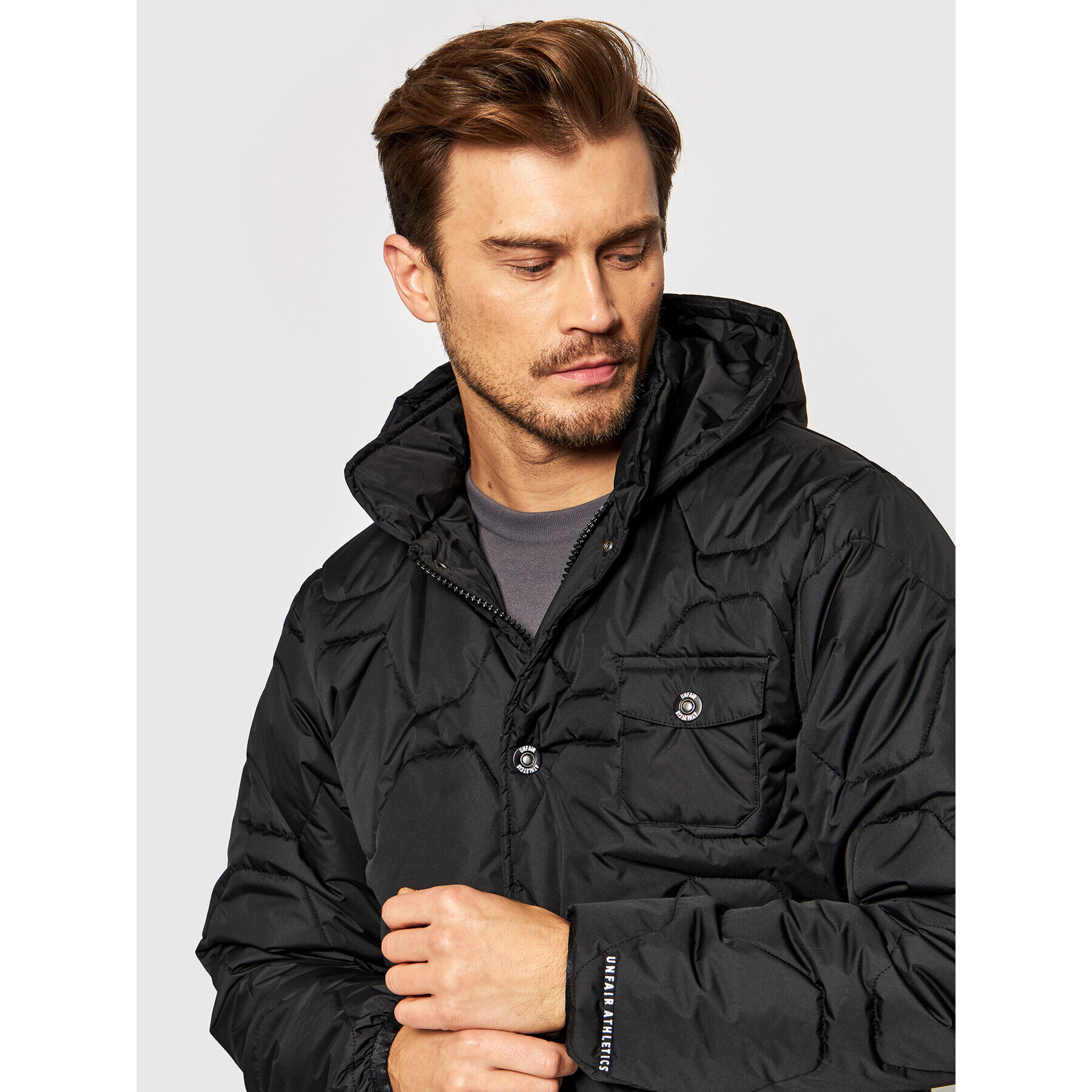 Unfair Athletics Пухено яке UNFR21-147 Черен Regular Fit - Pepit.bg