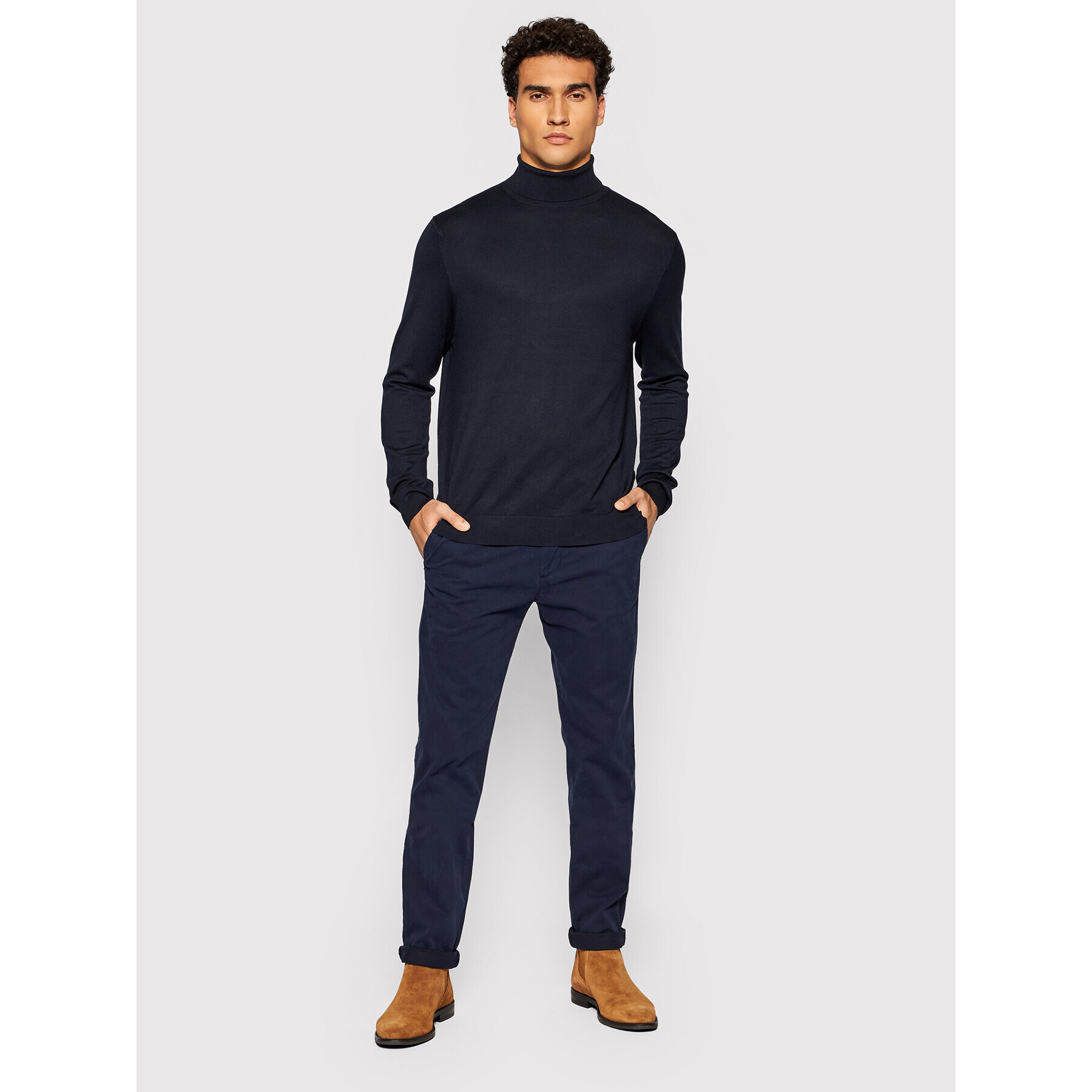 United Colors Of Benetton Чино панталони 4DKH55I18 Тъмносин Slim Fit - Pepit.bg