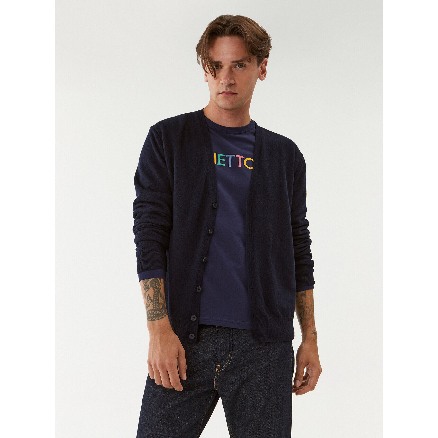 United Colors Of Benetton Кардиган 1002U600O Тъмносин Regular Fit - Pepit.bg